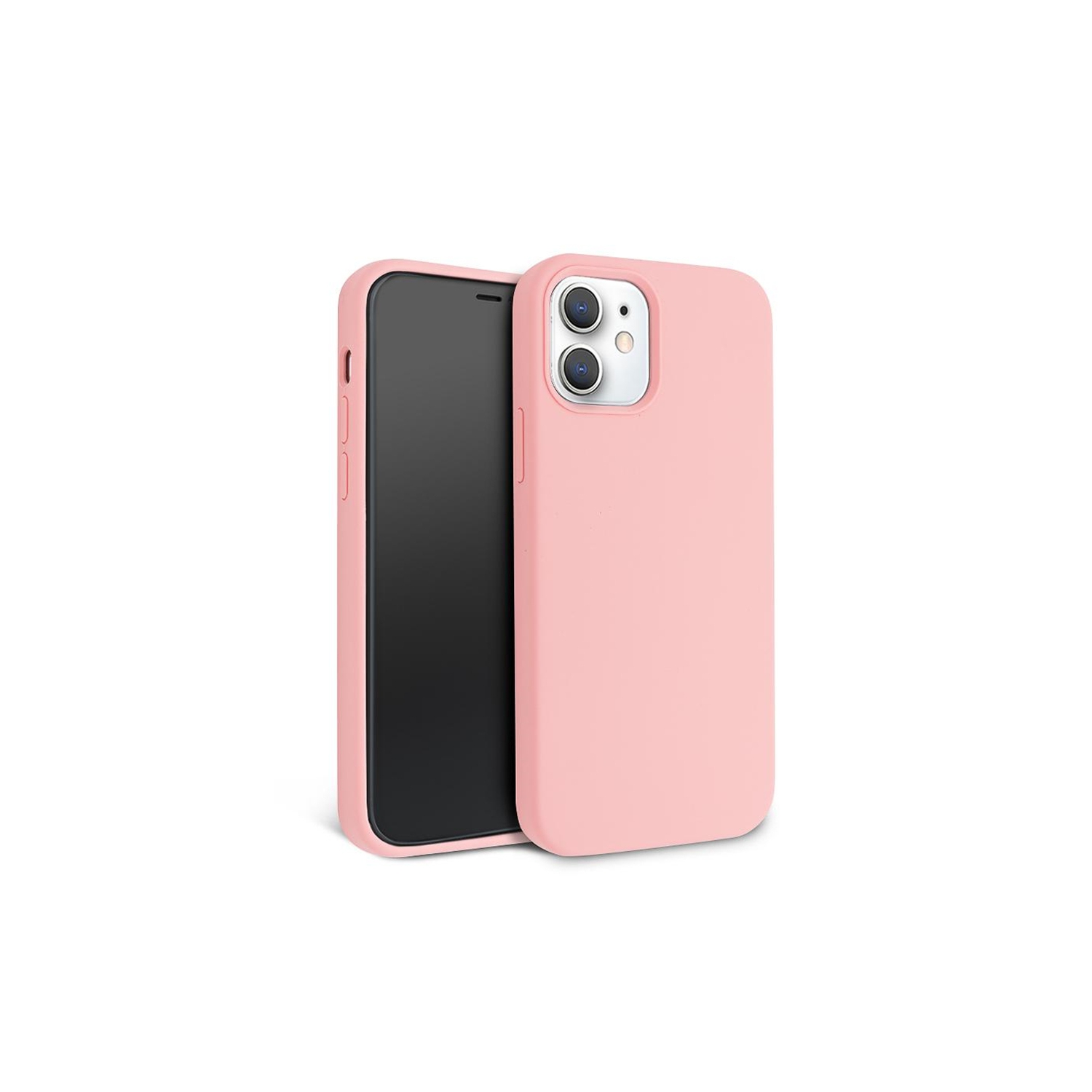 【CSmart】 Premium Silm Soft Liquid Silicone Gel Rubber Back Case Back Cover for iPhone 12 Mini, Rose Pink