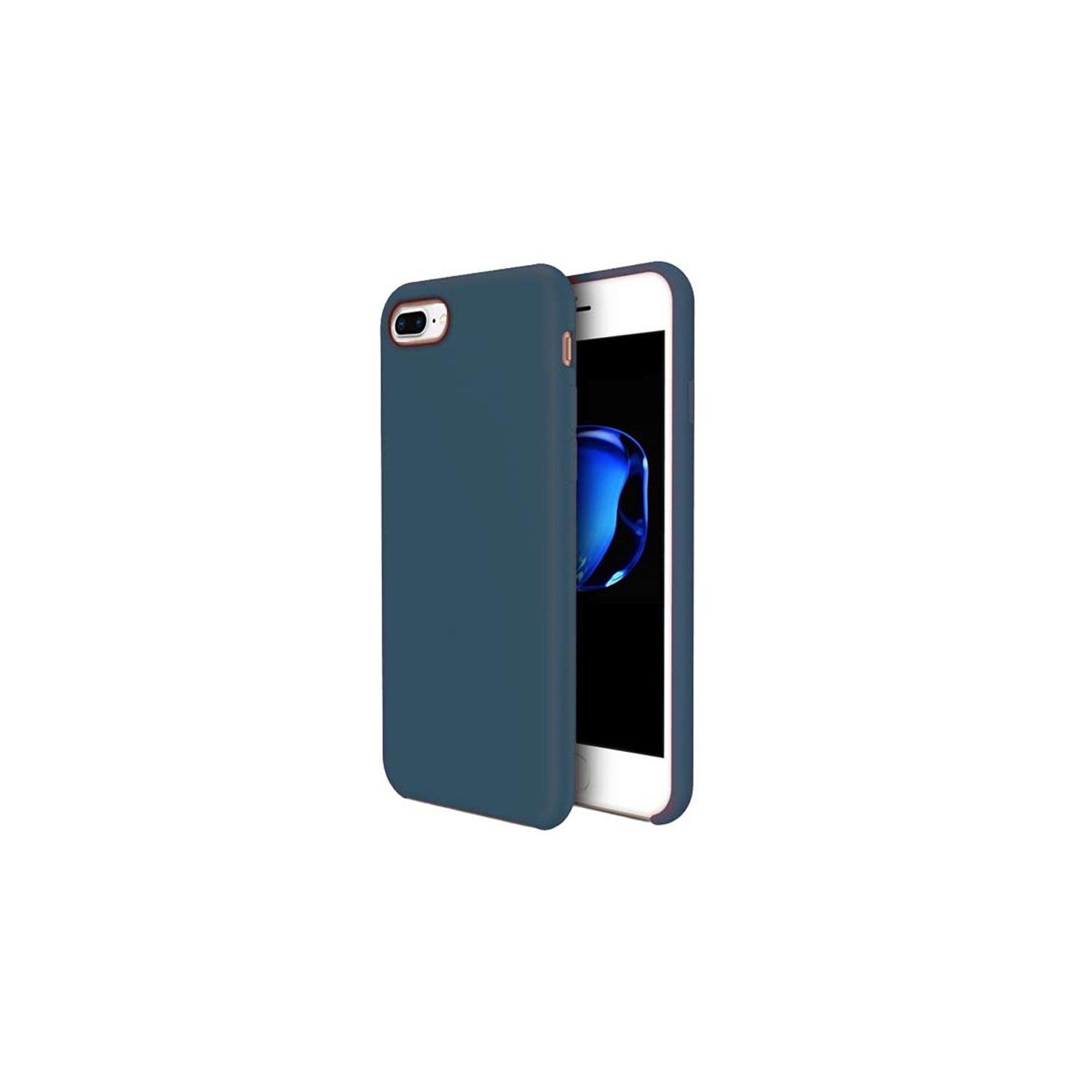 【CSmart】 Premium Silm Soft Liquid Silicone Gel Rubber Back Case Back Cover for iPhone 7 Plus / 8 Plus (5.5"), Navy