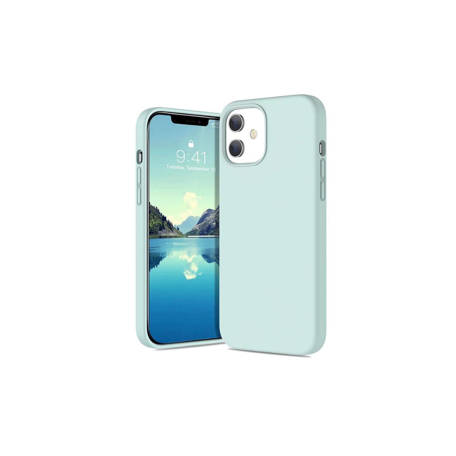 【CSmart】 Premium Silm Soft Liquid Silicone Gel Rubber Back Case Back Cover for iPhone 12 Mini, Teal