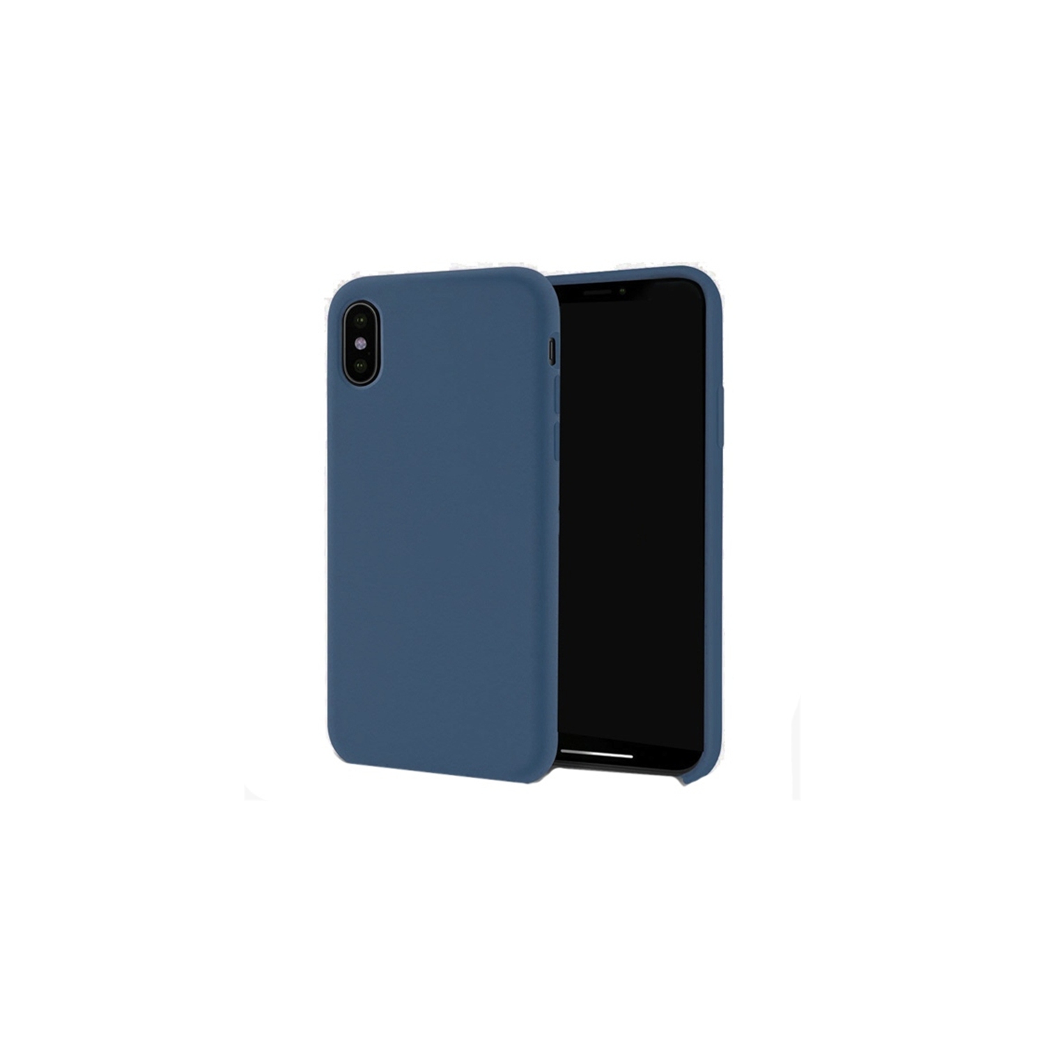 Siège à dos en caoutchouc de silicone souple et silicone souple pour iPhone XR, bleu marine