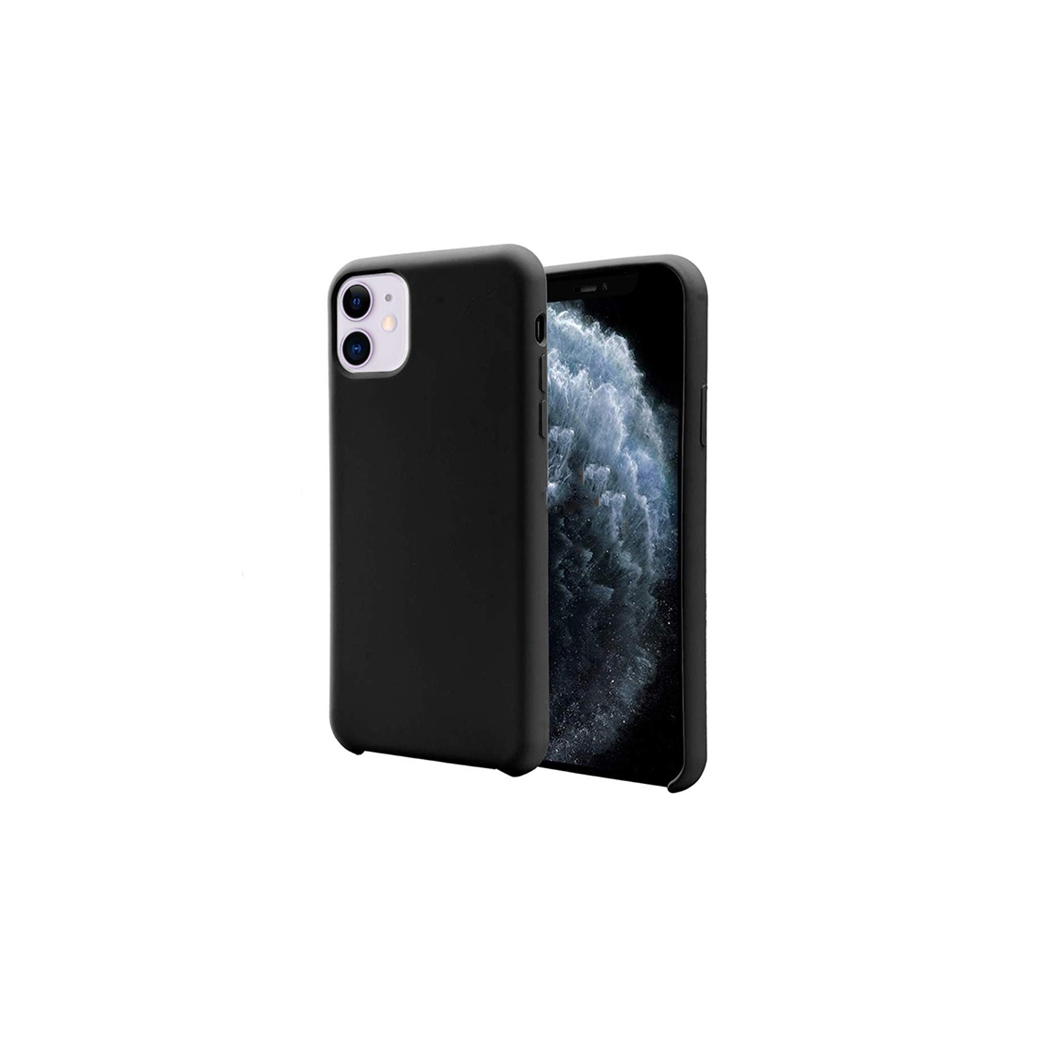 【CSmart】 Premium Silm Soft Liquid Silicone Gel Rubber Back Case Back Cover for iPhone 11, Black