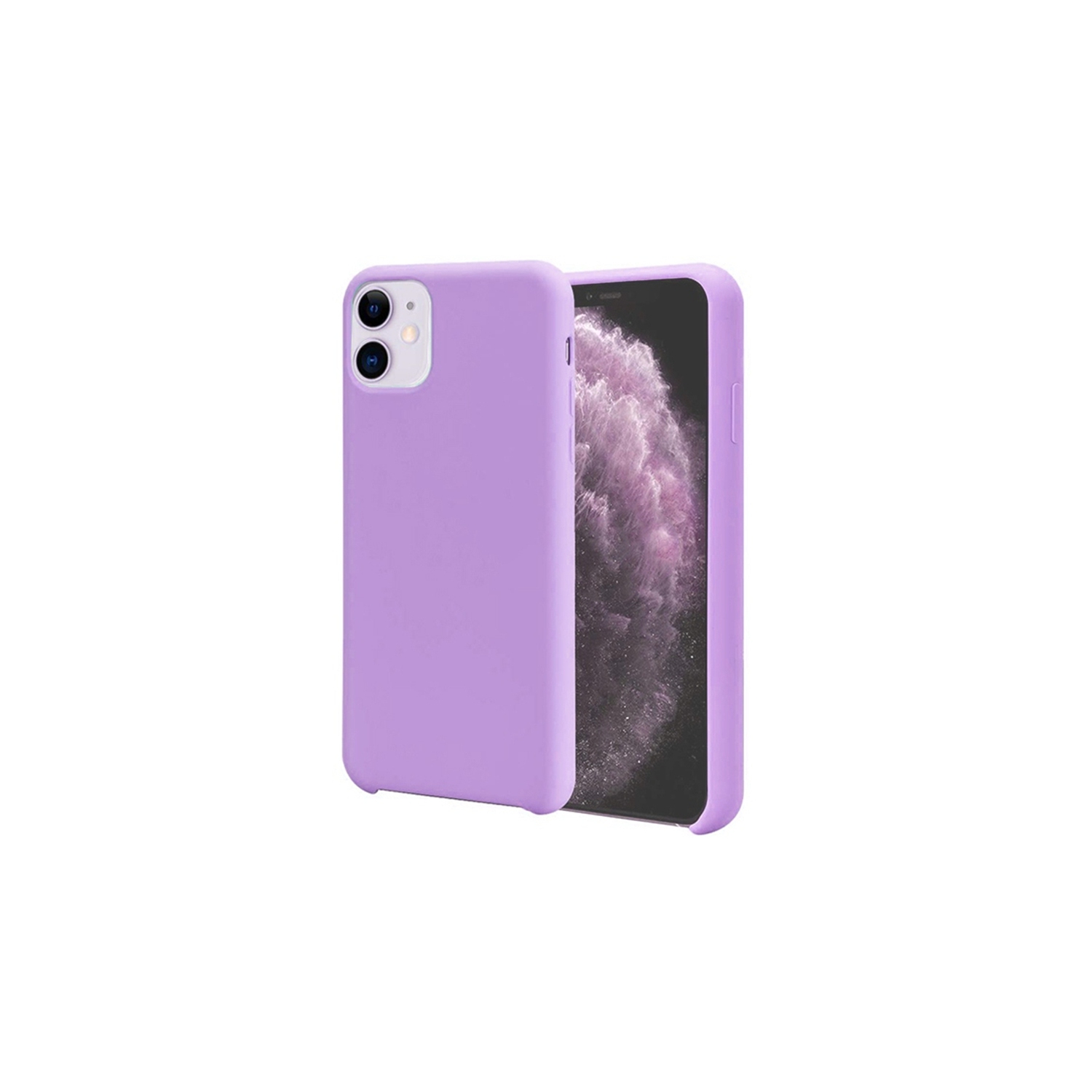 【CSmart】 Premium Silm Soft Liquid Silicone Gel Rubber Back Case Back Cover for iPhone 12 Mini, Light Purple