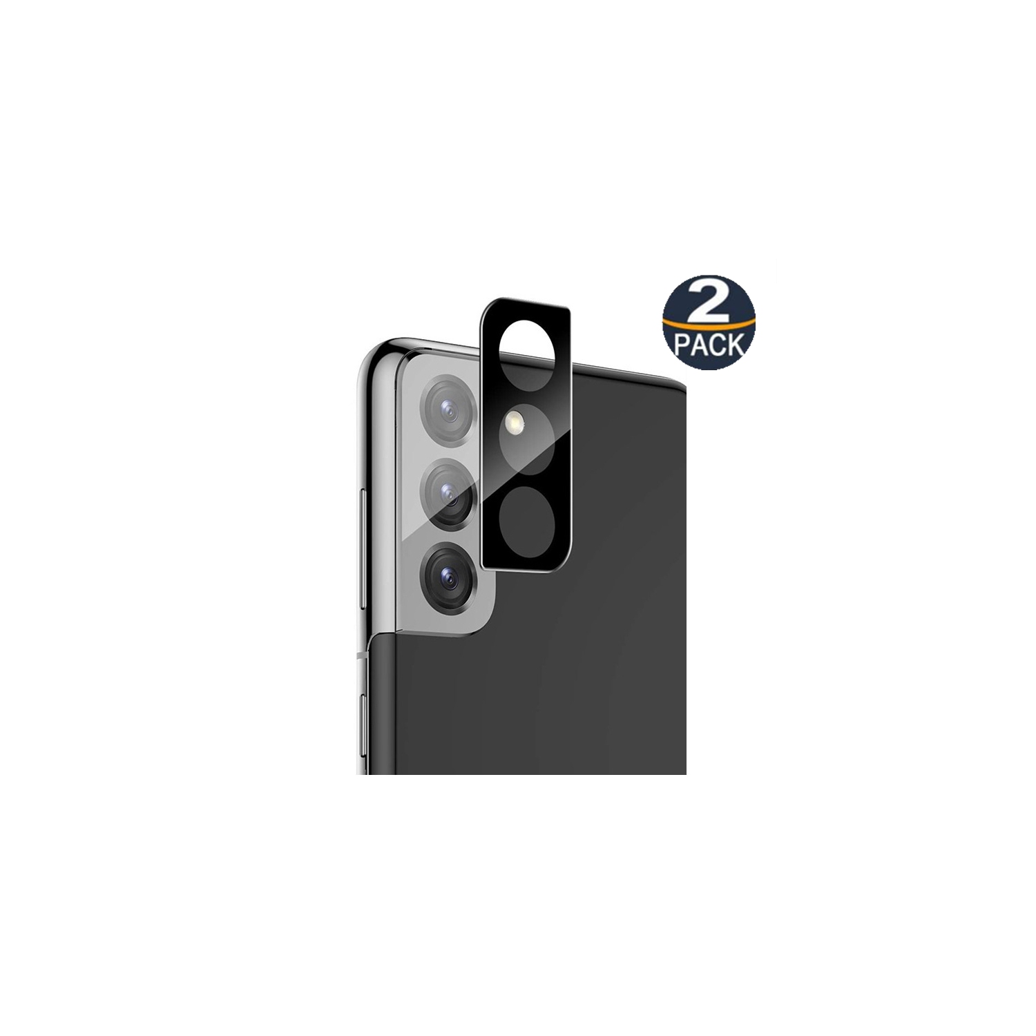 【2 Packs】 CSmart Ultra Thin Tempered Glass Camera Lens Shield Protector for Samsung Galaxy S21 Plus 5G, Black