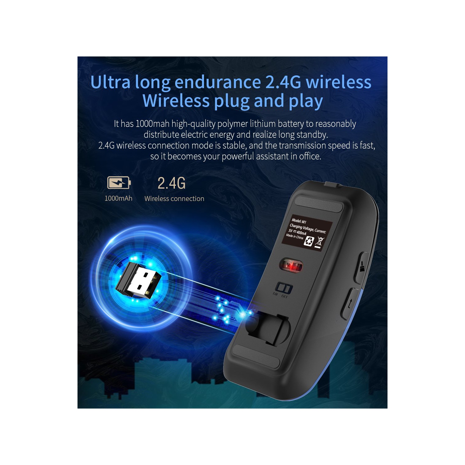 SAMA Intelligent Translation Mouse Blue color