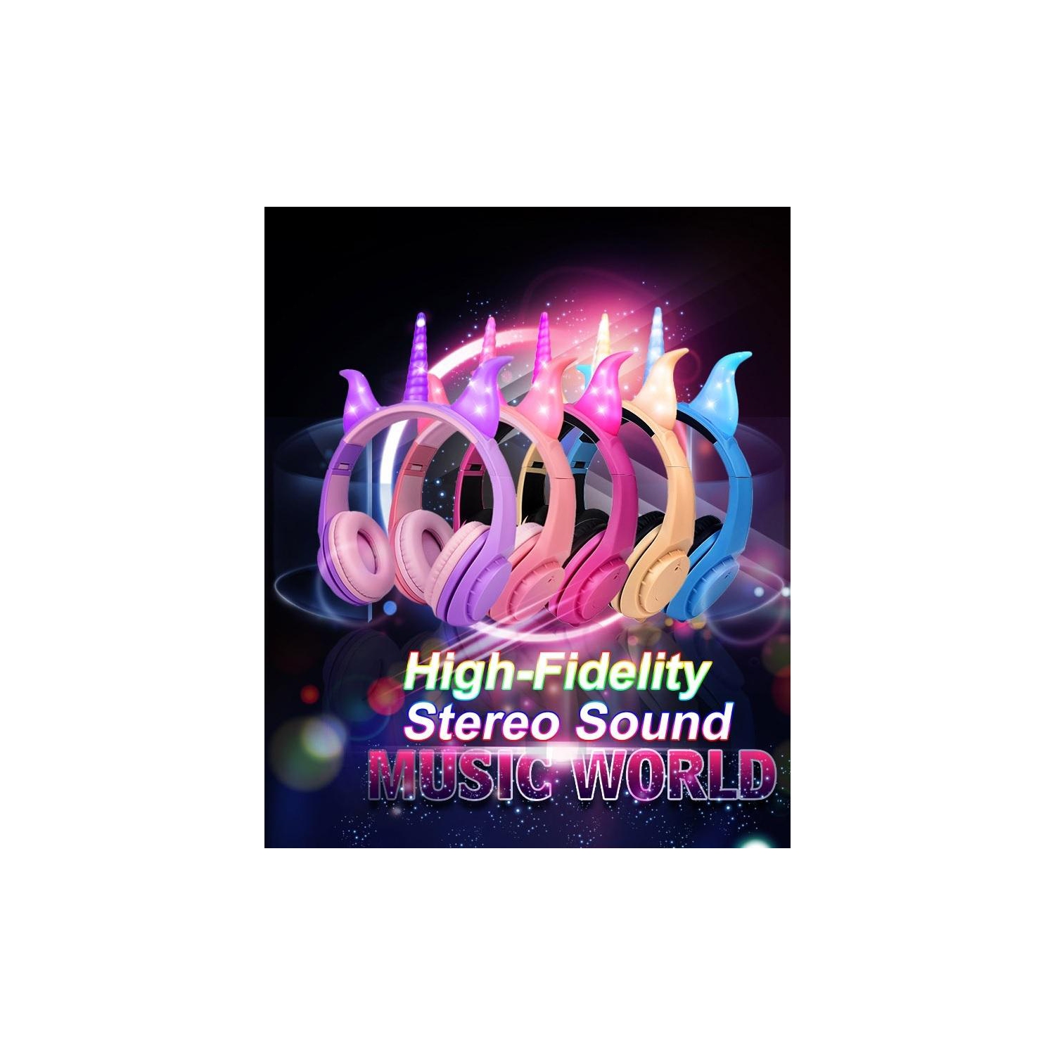 SAMA Kids light up cat ear Headset 3.5mm , Pink