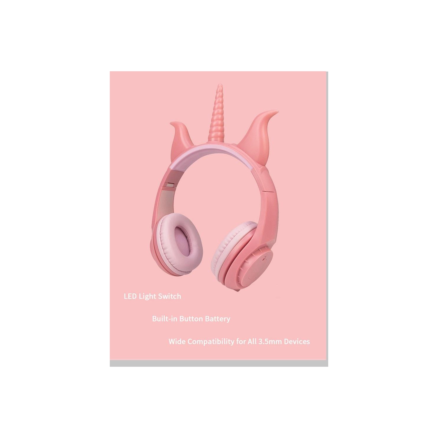 SAMA Kids light up cat ear Headset 3.5mm , Pink