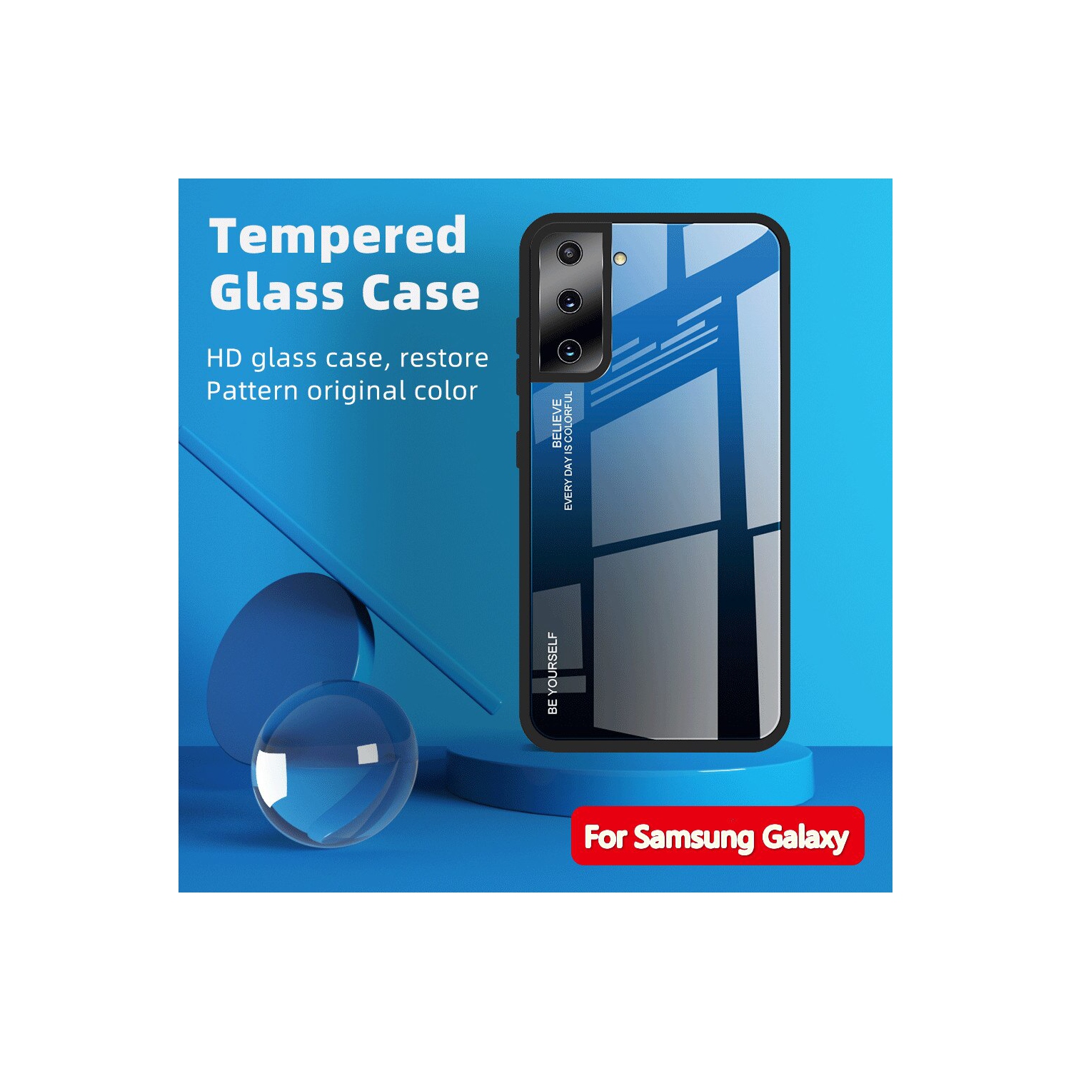 Gradient Tempered Glass Phone Case Cover For SAMSUNG S21 Plus