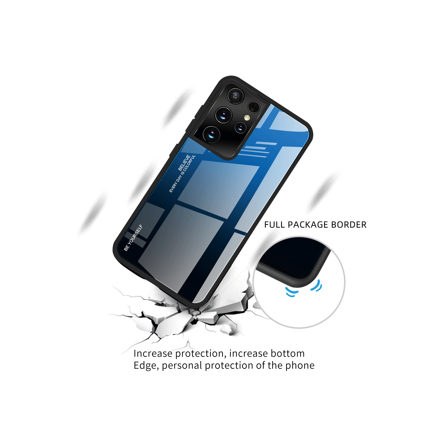 Gradient Tempered Glass Phone Case Cover For SAMSUNG S21 Plus