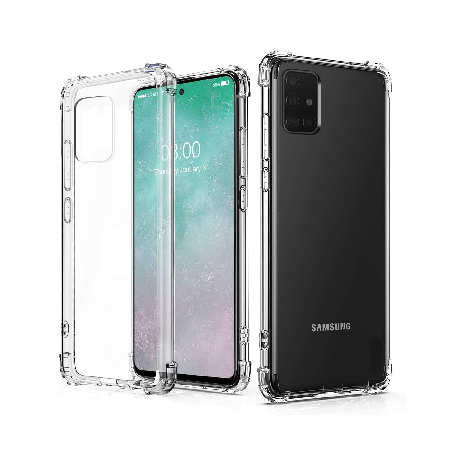 Coque Transparent Doux Souple Extrêmement Fin Housse TPU Silicone Etui pour Samsung Galaxy A51