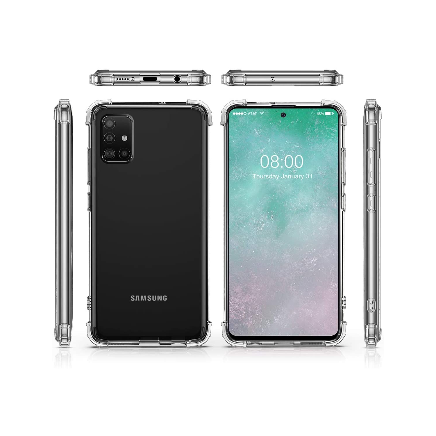 Coque Transparent Doux Souple Extrêmement Fin Housse TPU Silicone Etui pour Samsung Galaxy A51