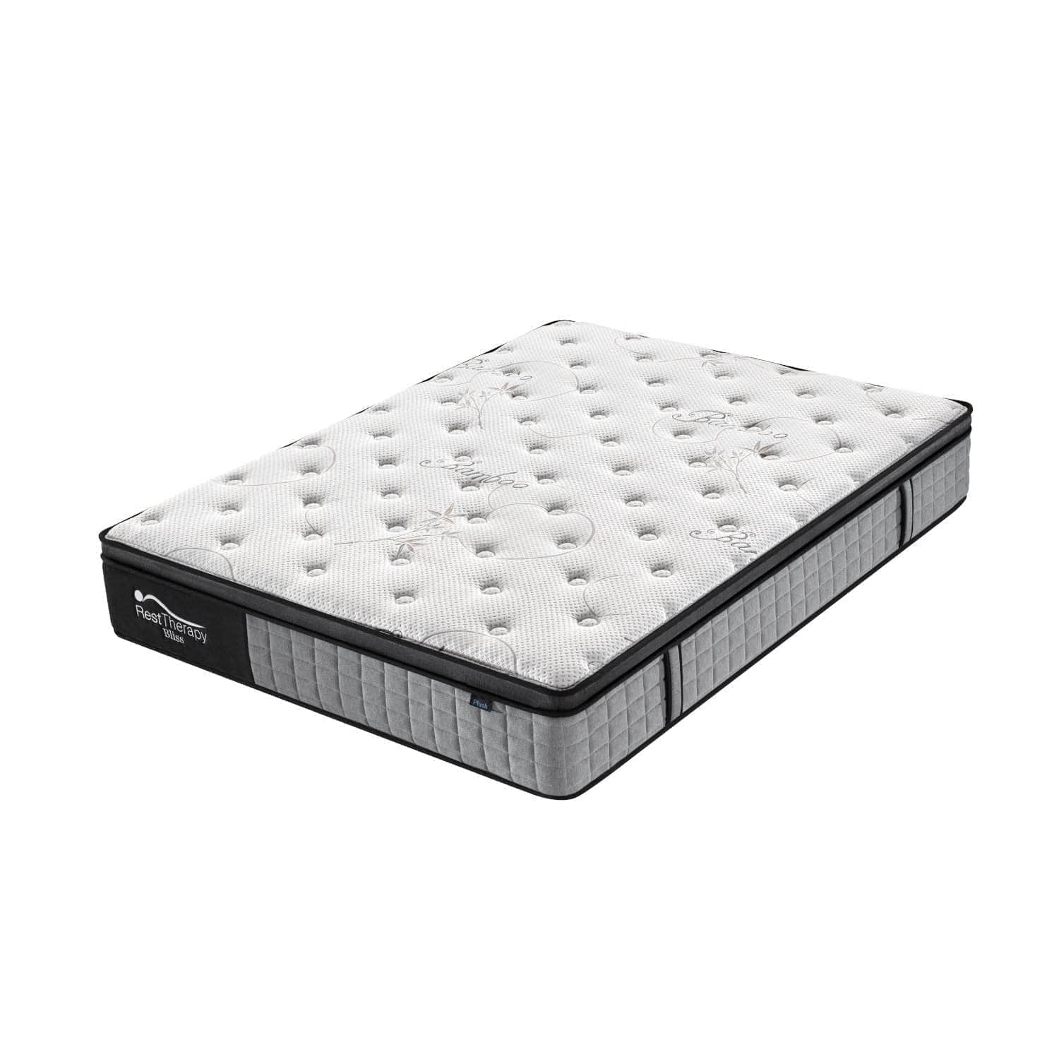 Rest Therapy 12 Inch Bliss Bamboo Plush Hybrid Pocket Coil Mattress with Cool Gel Memory Foam - King