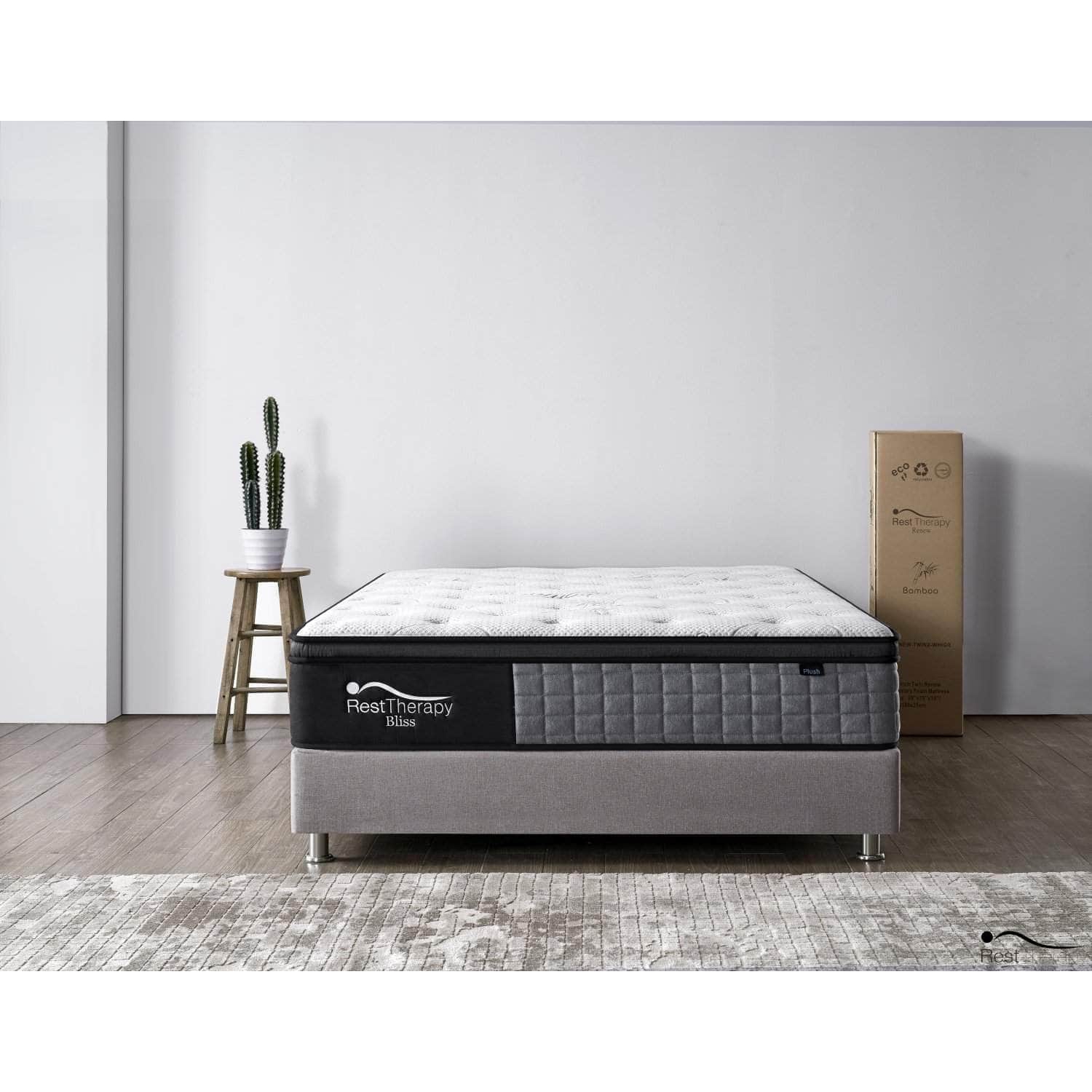 Matelas hybride à ressorts ensachés Bliss Bamboo 12&nbsp;po avec mousse à mémoire gel frais de Rerest Therapy