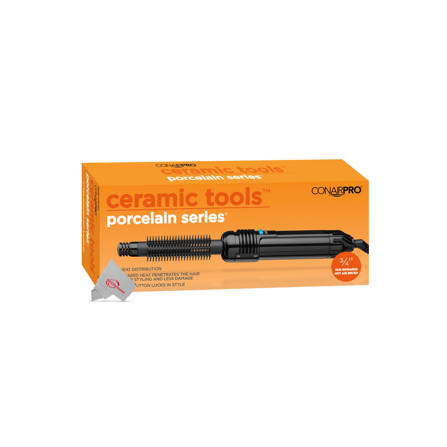 Brosse à air chaud infrarouge longue portée 3/4 po Pro Ceramic Tools série Porcelain de Conair