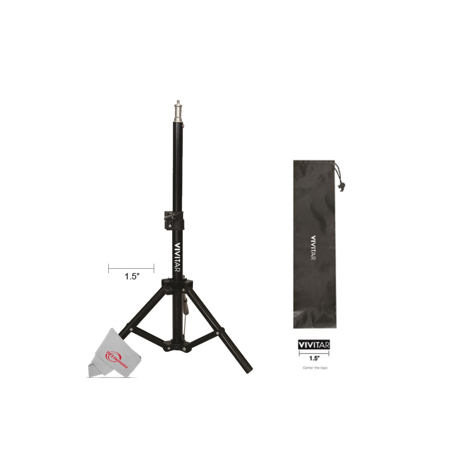 Système de verrouillage/verrouillage solide pour éclairage multifonction de table Vivitar, 27 po, hauteur réglable, avec étui de transport