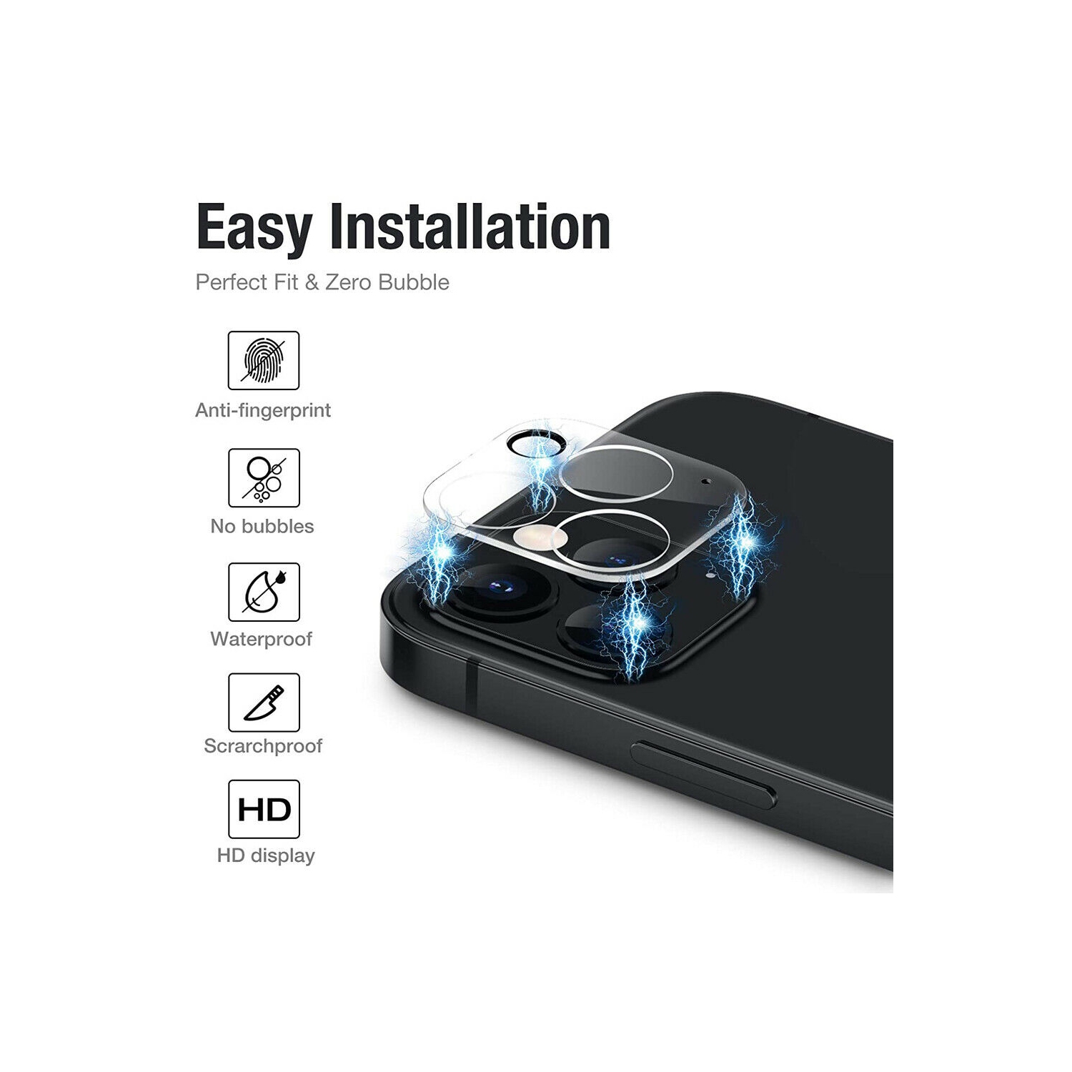 Protecteur d’objectif en verre trempé 9H de qualité supérieure pour appareil photo protecteur d’écran en verre résistant aux rayures pour iPhone 12