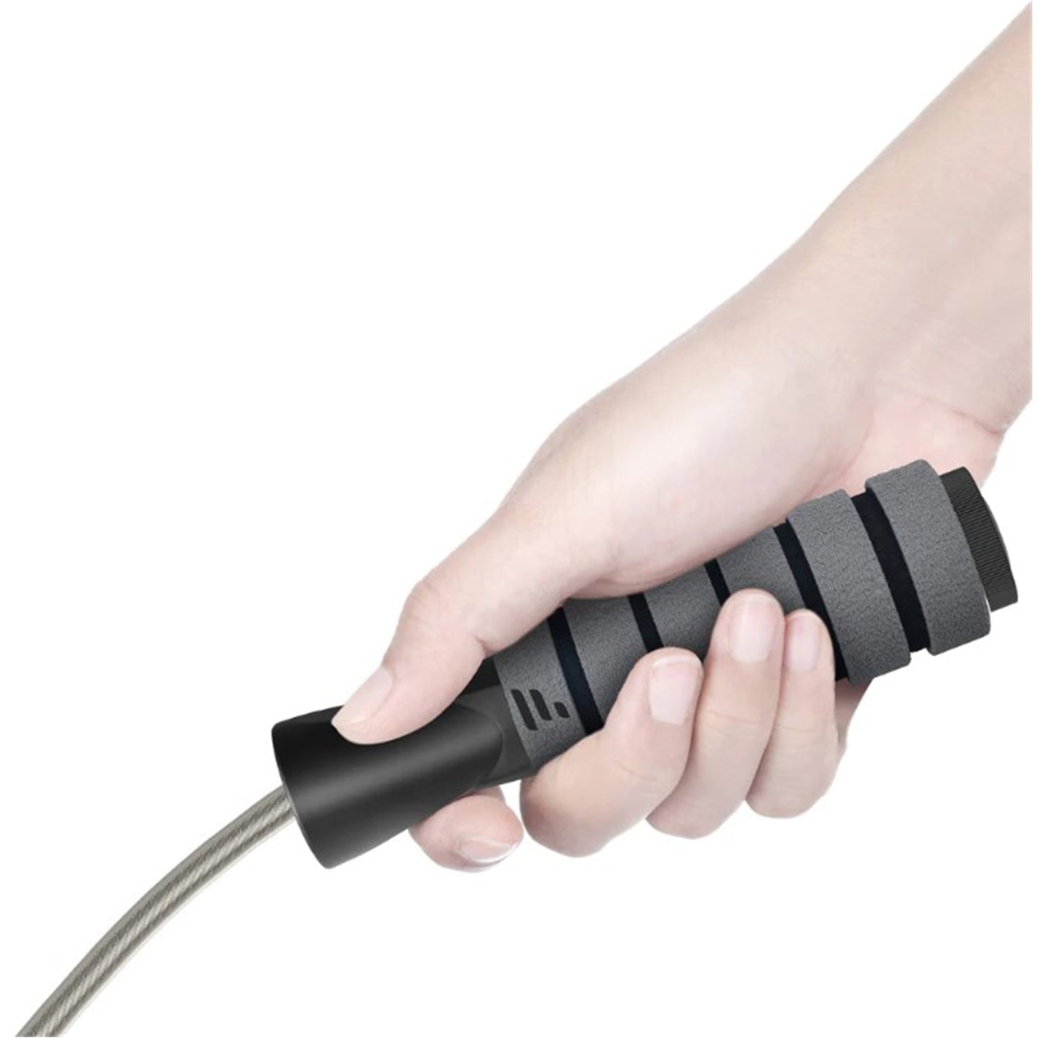 Letsfit JR01 Adjustable Jump Rope with Foam Handles - Gray