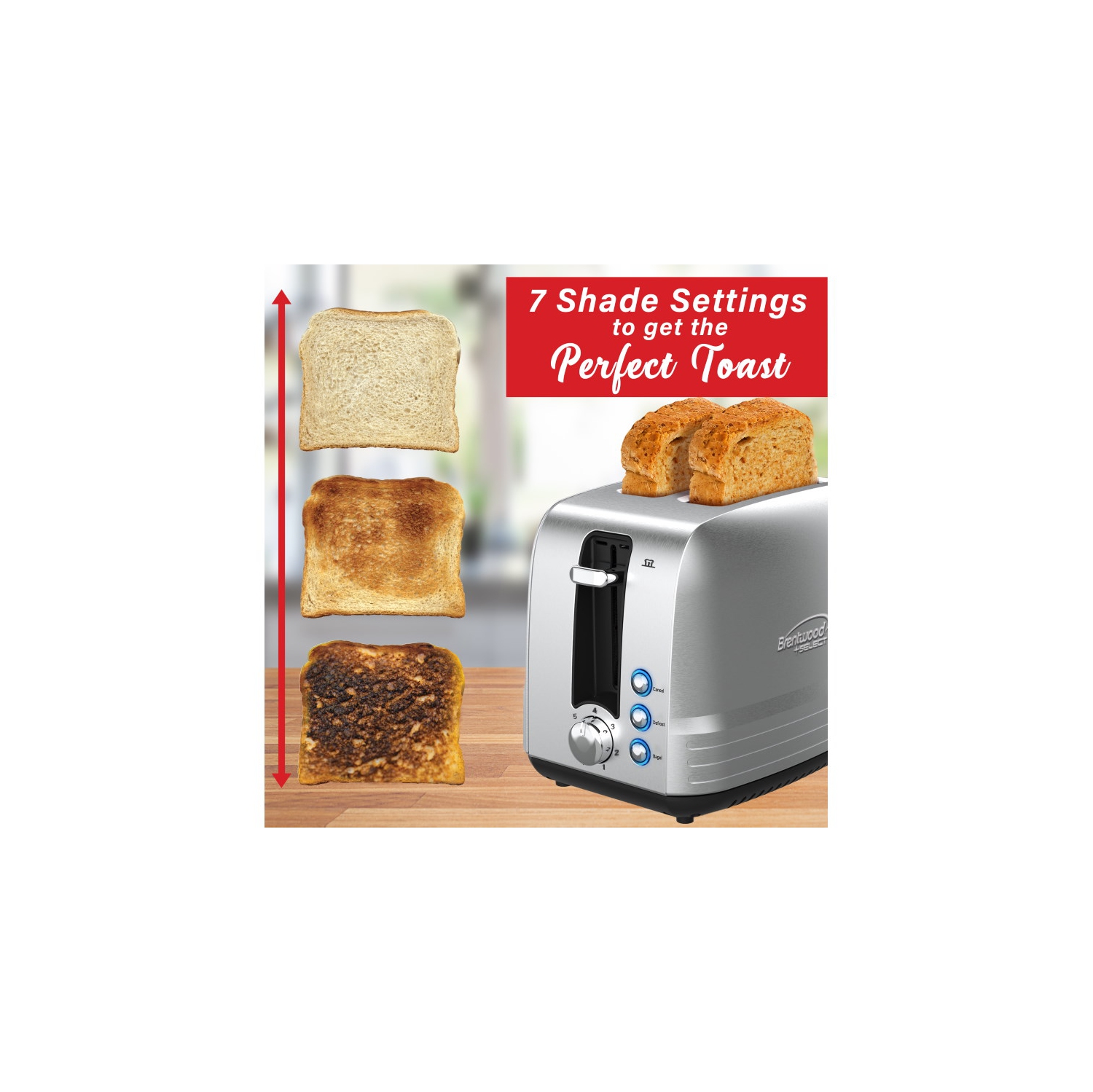 Brentwood Stainless Steel 2-Slice Toaster