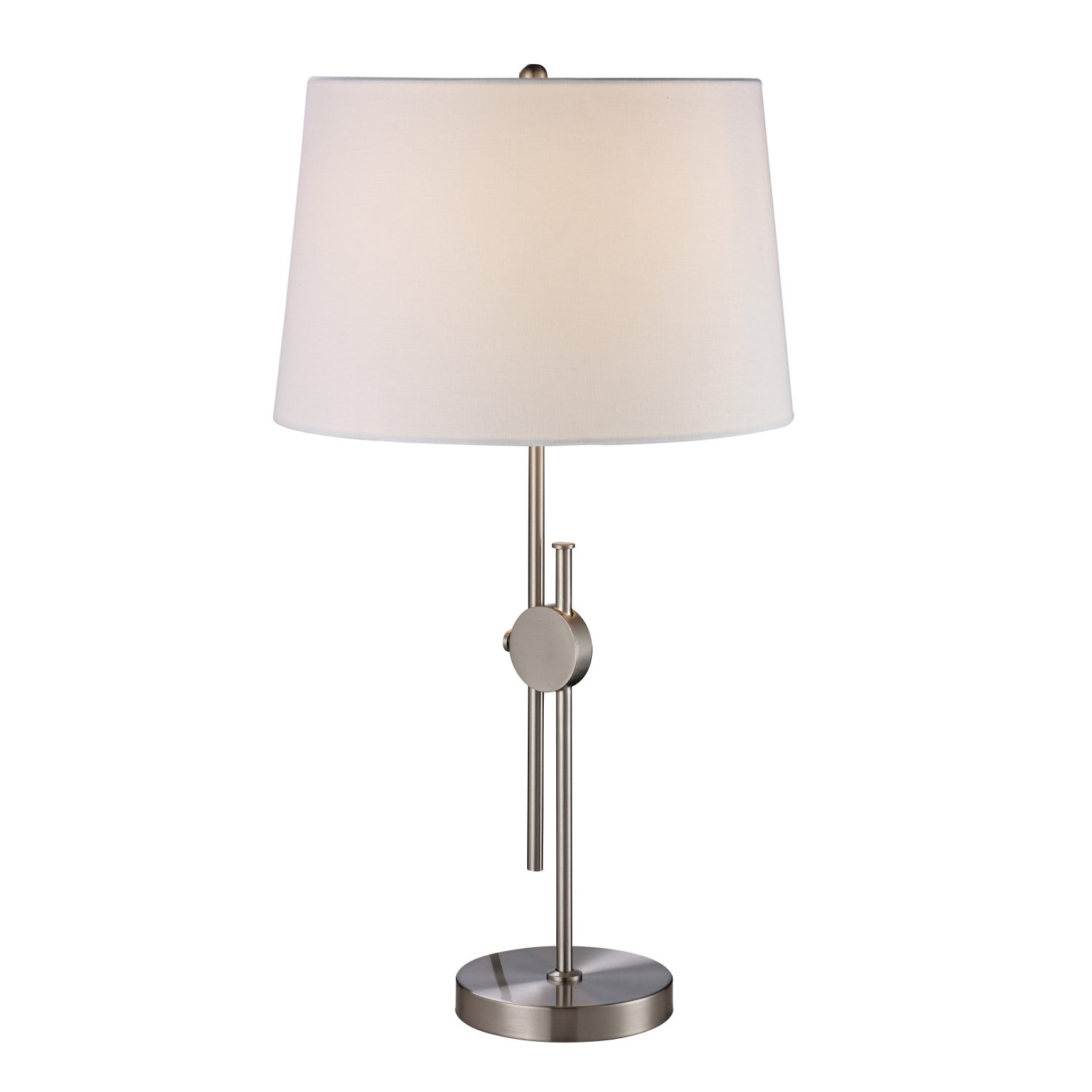 23- 30"H (max) Adjustable Table Lamp Plated Brusehd Steel Finish