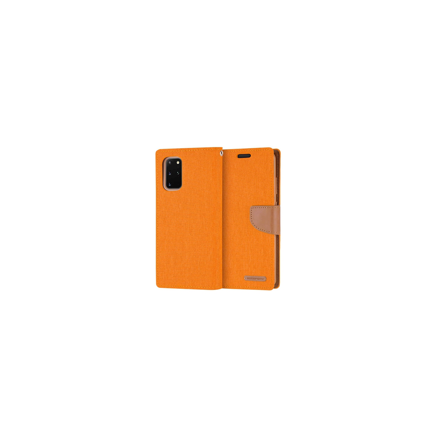 TopSave Goospery CANVAS Card Slot Fabric Folio Wallet Flip Case For Samsung A52 5G 6.5", Orange