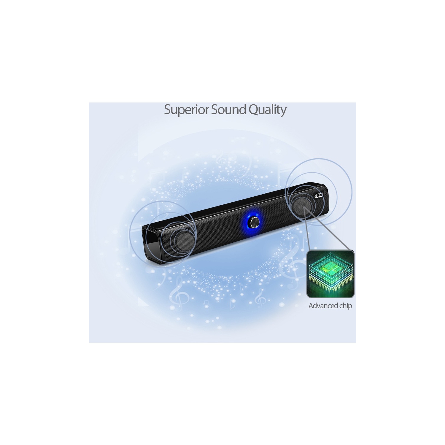 Barre de son 2,0 canaux de S6 20 W Xtream d'Adesso