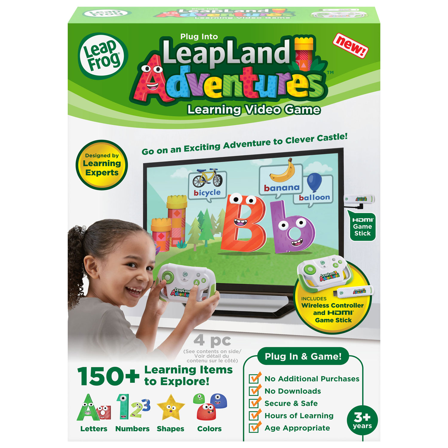 Jeu vidéo éducatif LeapLand Adventures de LeapFrog avec manette sans fil et clé de jeu - Anglais