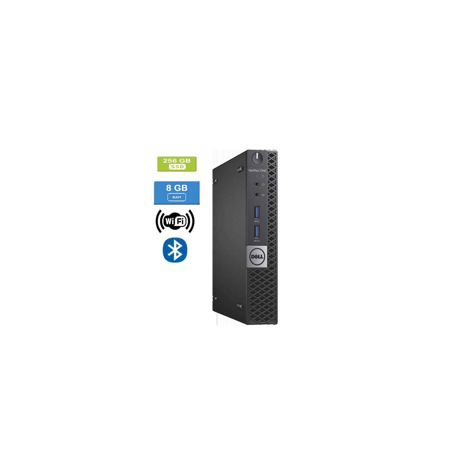 Refurbished - DELL 7040 MICRO Intel Core i7-6700T 2.80 GHz, 8GB, 256GB SSD, Win 10 Pro