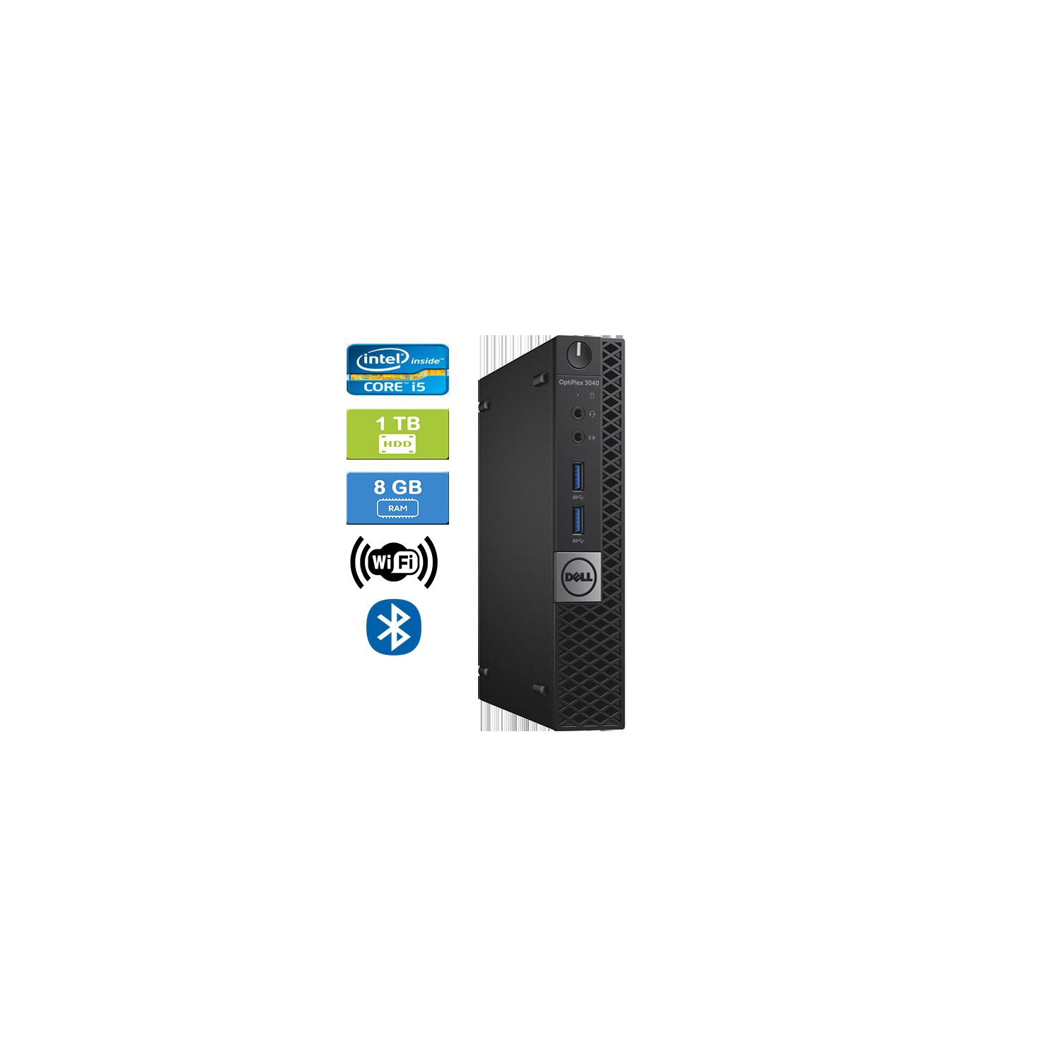 Refurbished - DELL 3040 MICRO Intel Core i5-6500T 2.50 GHz, 8GB, 1TB HDD, Win 10 Pro