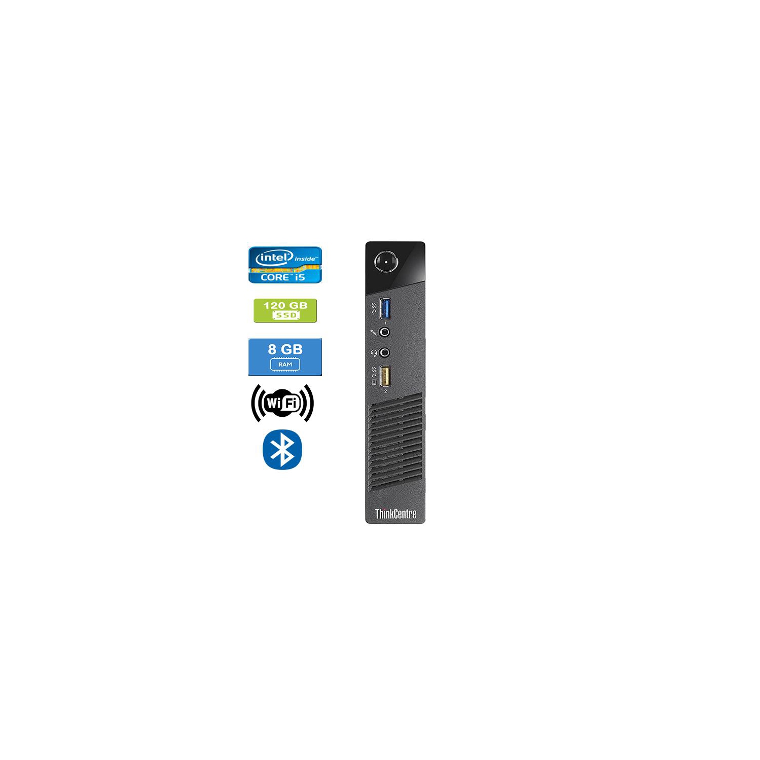 Refurbished - LENOVO M73 TINY Intel Core i3-4130T 2.00 GHz, 8GB, 120GB SSD, Win 10 Pro