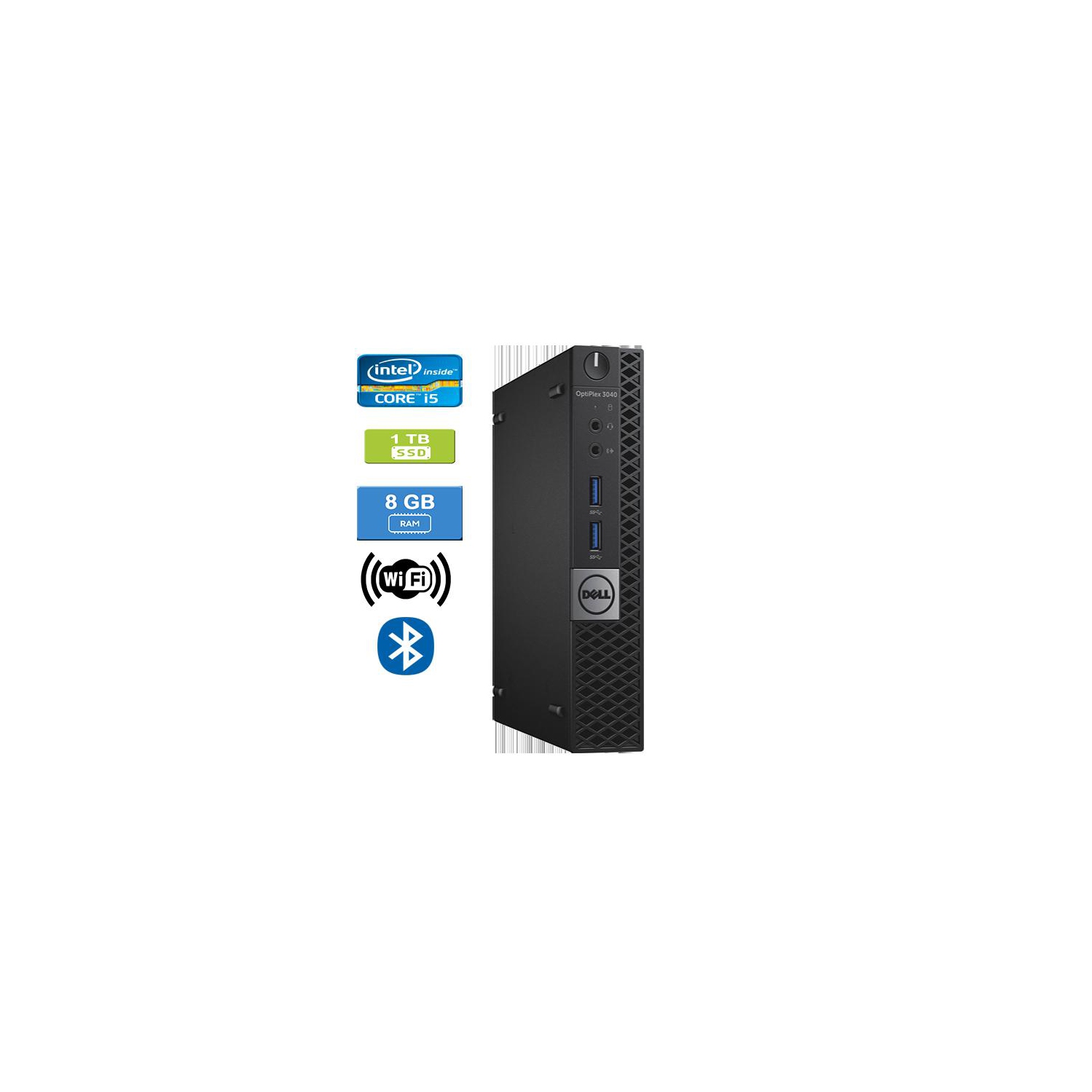 Refurbished - DELL 3040 MICRO Intel Core i5-6500T 2.50 GHz, 8GB, 1TB SSD, Win 10 Pro