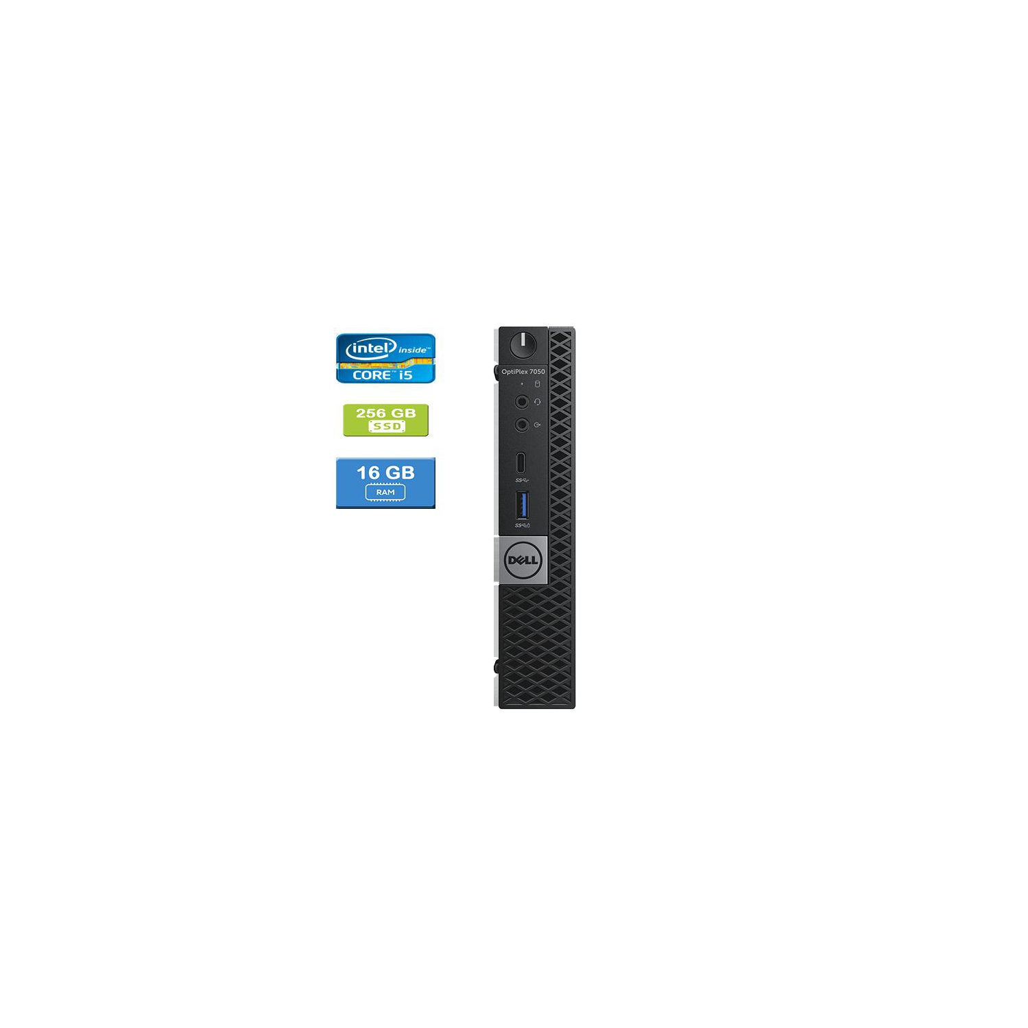 Refurbished - DELL 7050 MICRO Intel Core i5-6600 2.70 GHz, 16GB, 256GB SSD, Win 10 Pro