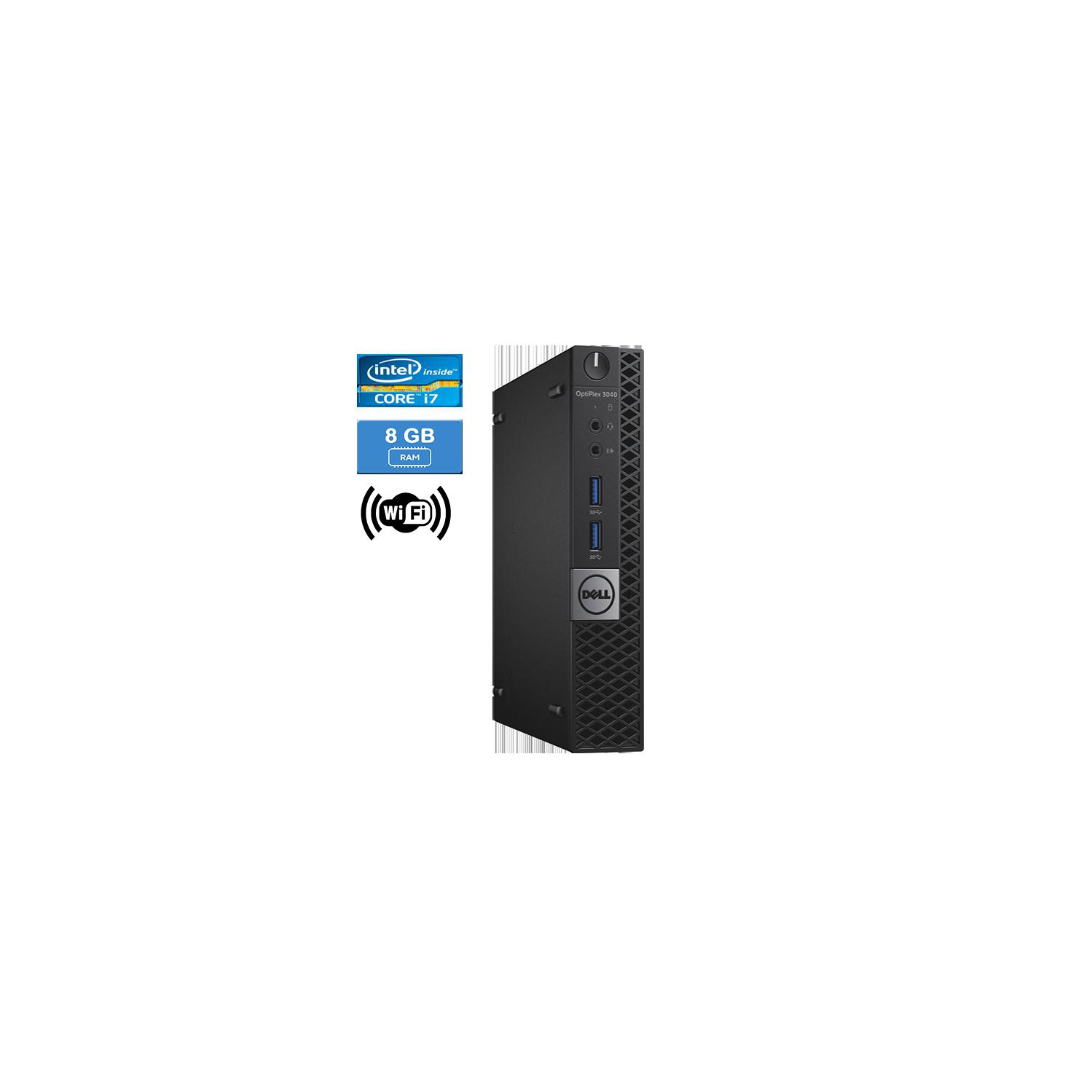 Refurbished - DELL 3040 MICRO Intel Core i7-6700 3.40 GHz, 8GB, 128GB SSD, Win 10 Pro