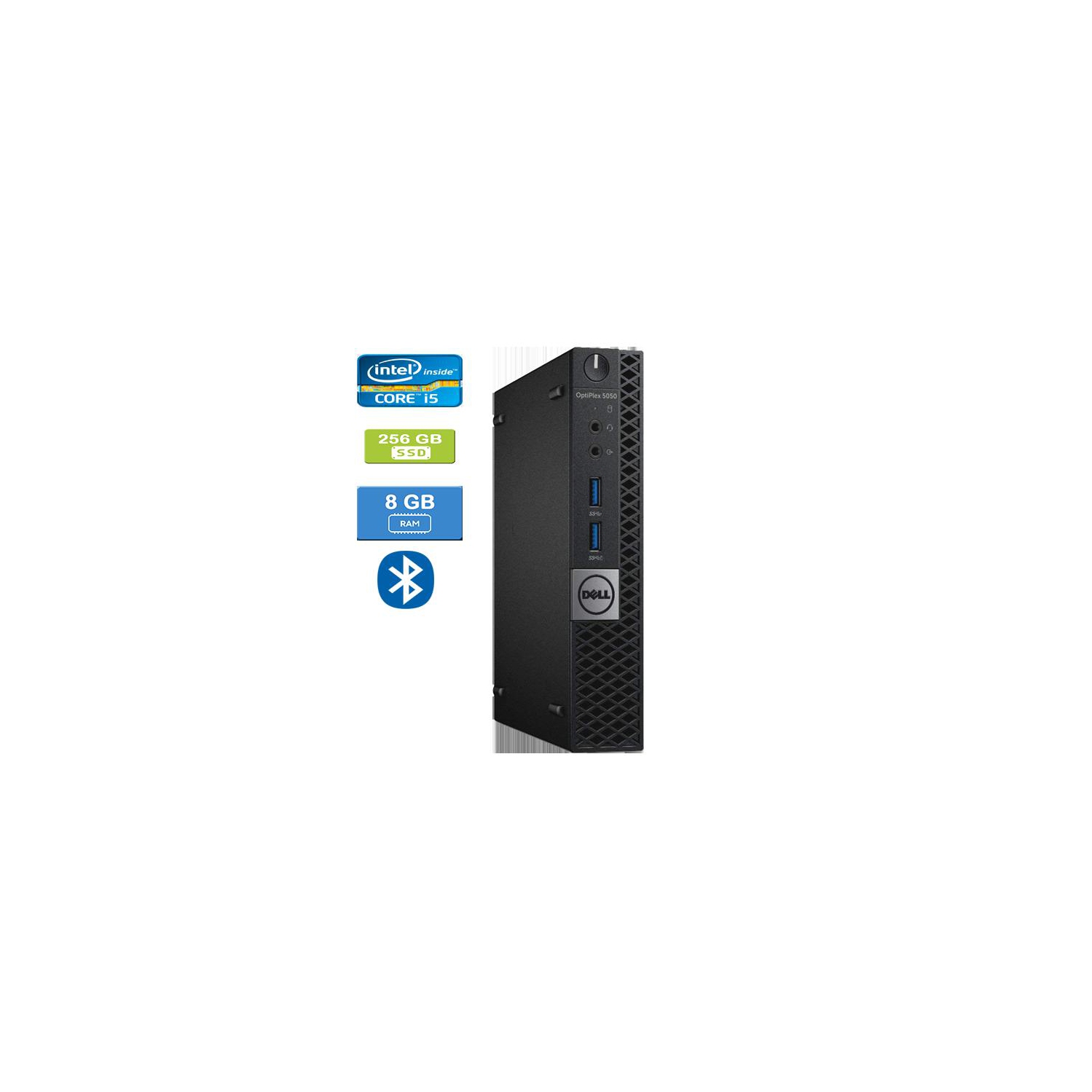 Refurbished - DELL 5050 MICRO Intel Core i5-7600T 2.80 GHz, 8GB, 256GB SSD, Win 10 Pro