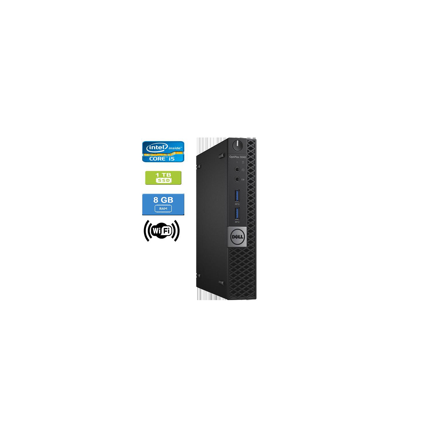 Refurbished - DELL 3040 MICRO Intel Core i5-6500 3.20 GHz, 8GB, 1TB SSD, Win 10 Pro