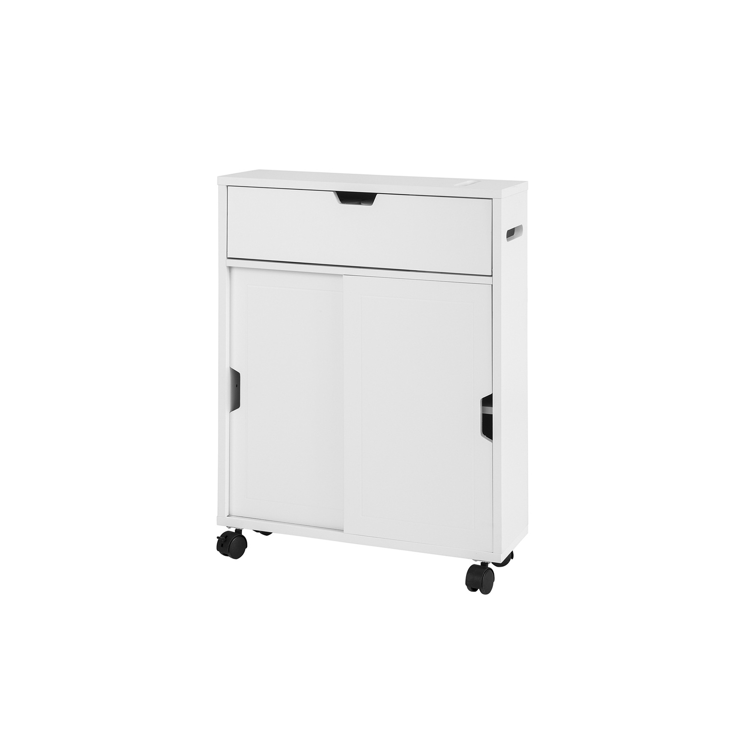 Meuble de Rangement Salle de Bain Armoire de Côté Rangement Polyvalente Meuble WC pour Papier Toilette，SoBuy BZR31-W