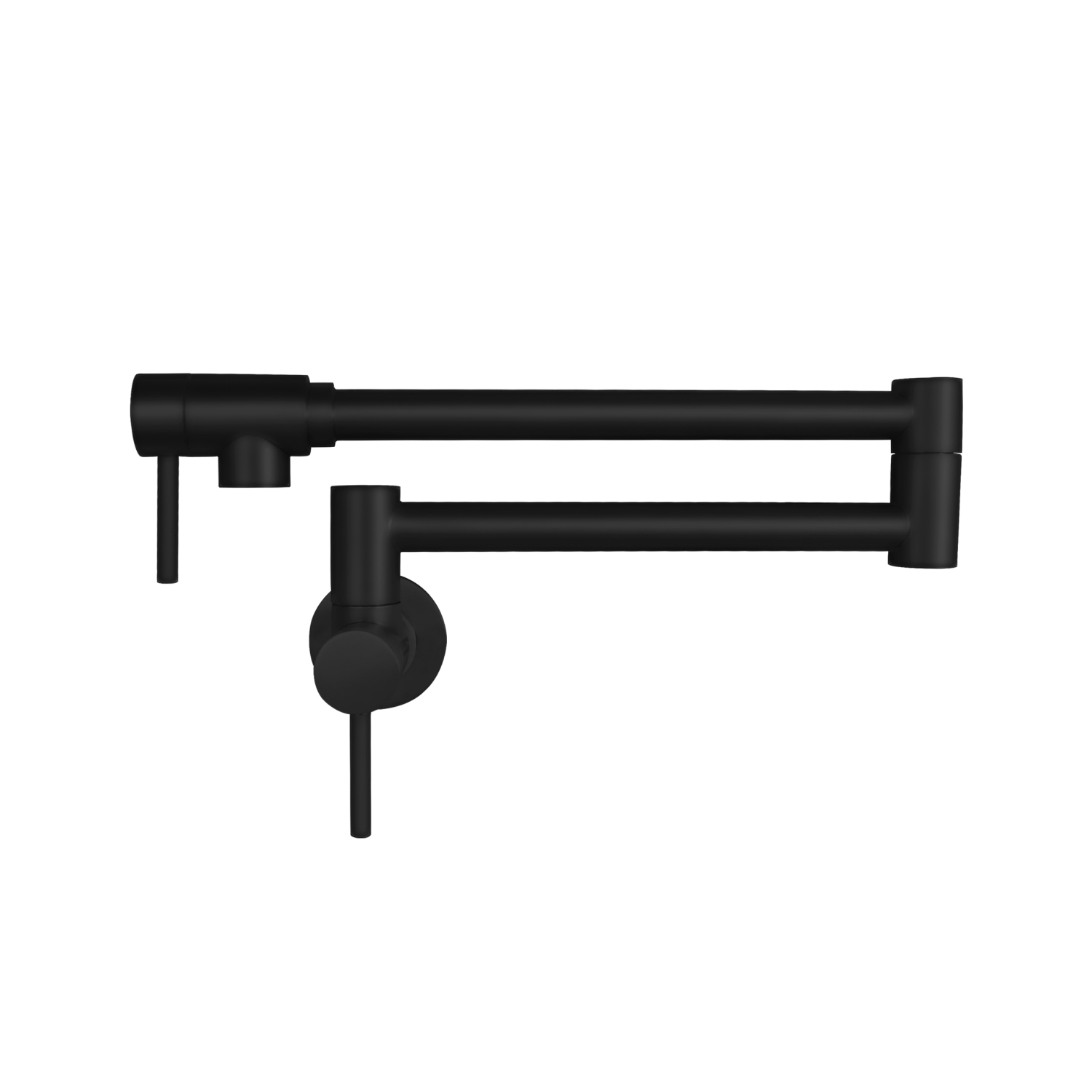 Asti Two Handles Wall Mount with Single Hole Matte Black Pot Filler K-145N