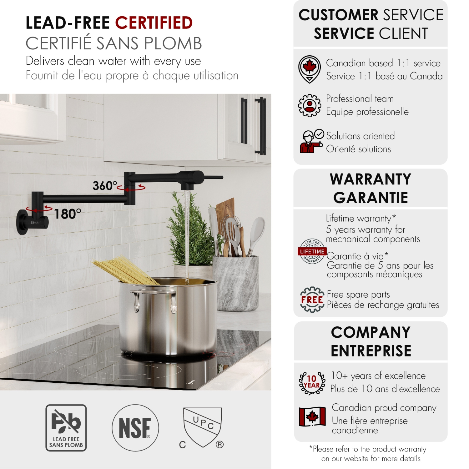 Asti Two Handles Wall Mount with Single Hole Matte Black Pot Filler K-145N