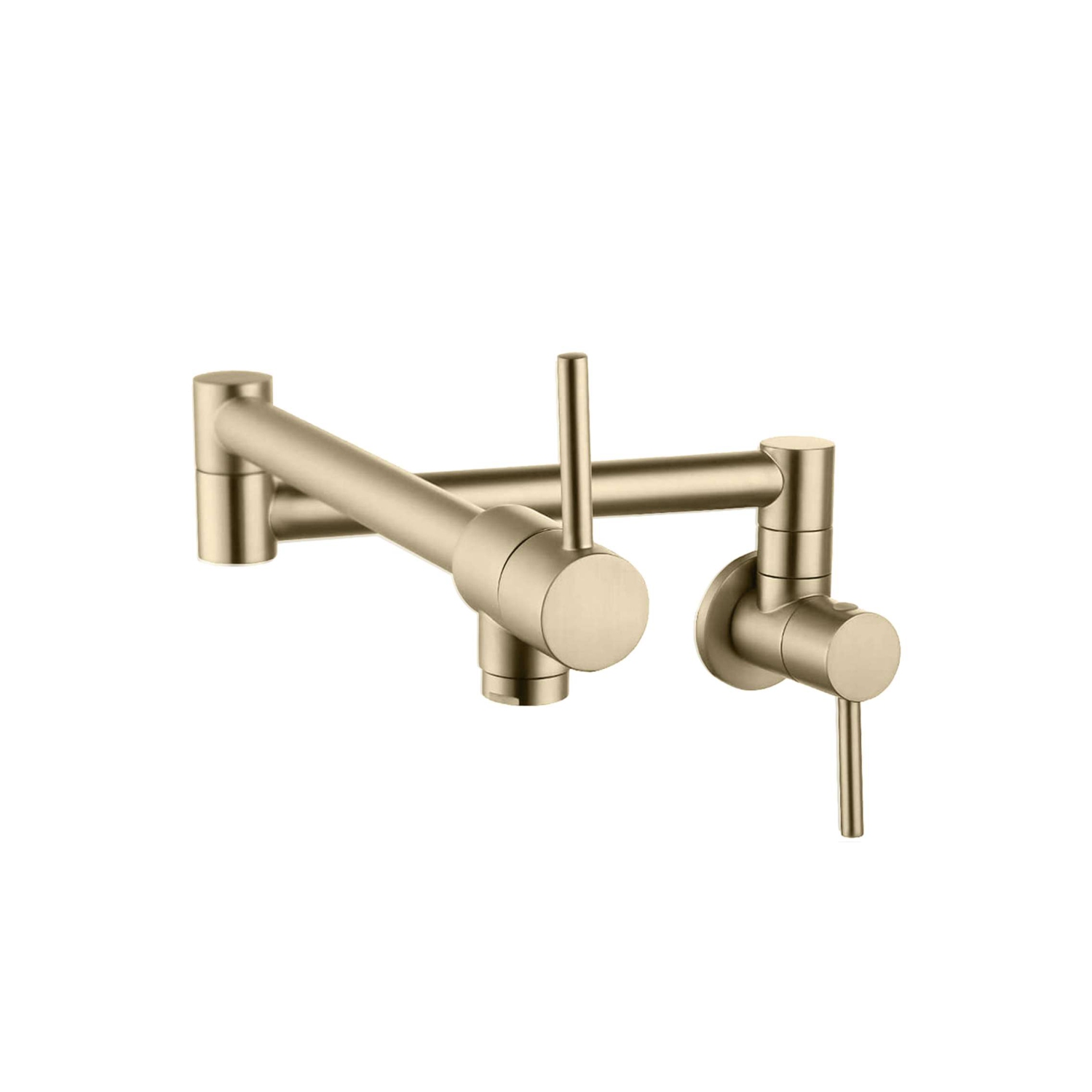 Asti Two Handles Wall Mount with Single Hole Brushed Gold Pot Filler k-145G