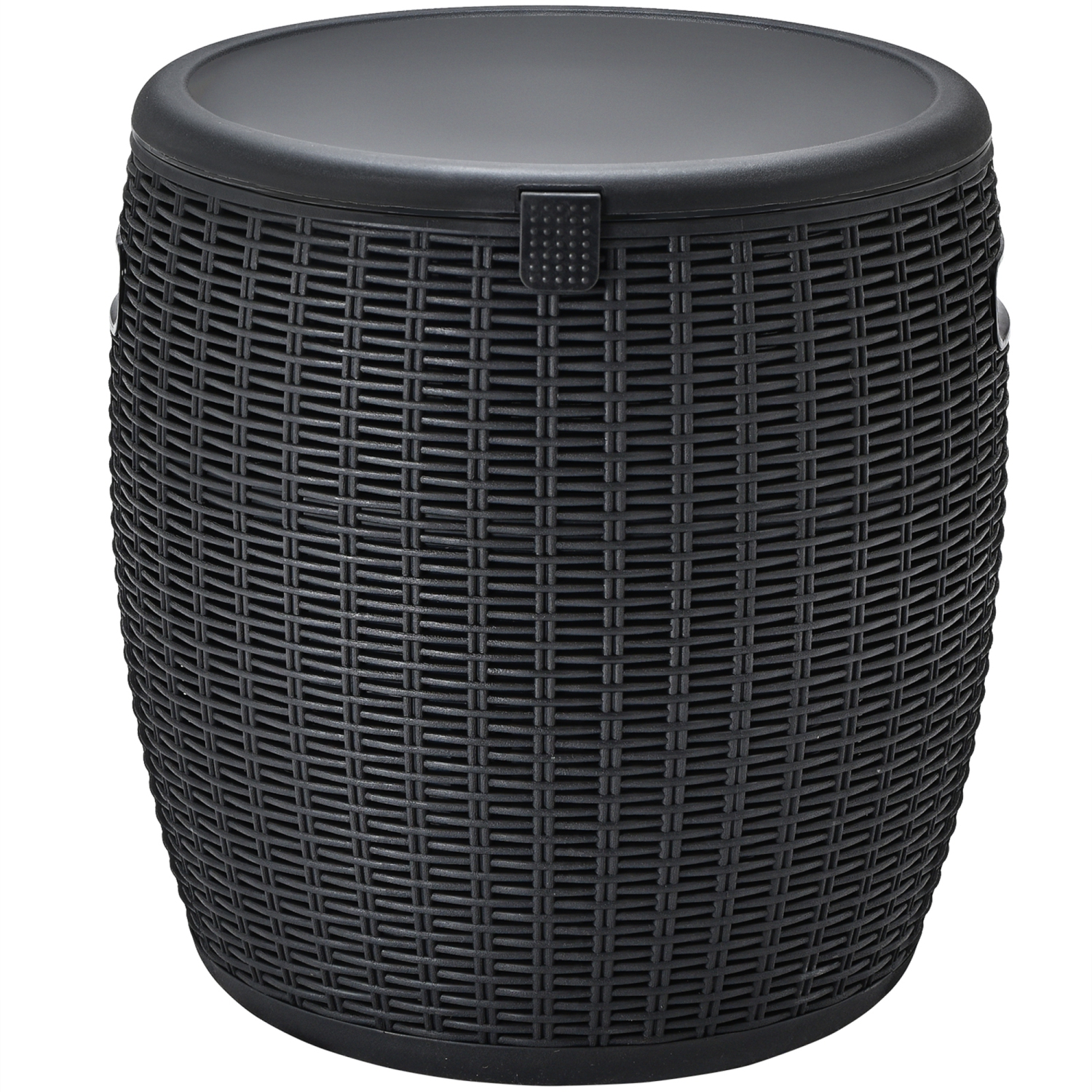 Glacière de terrasse de 9.5 gal avec seau à glace et table basse avec couvercle noir/brun Gymax