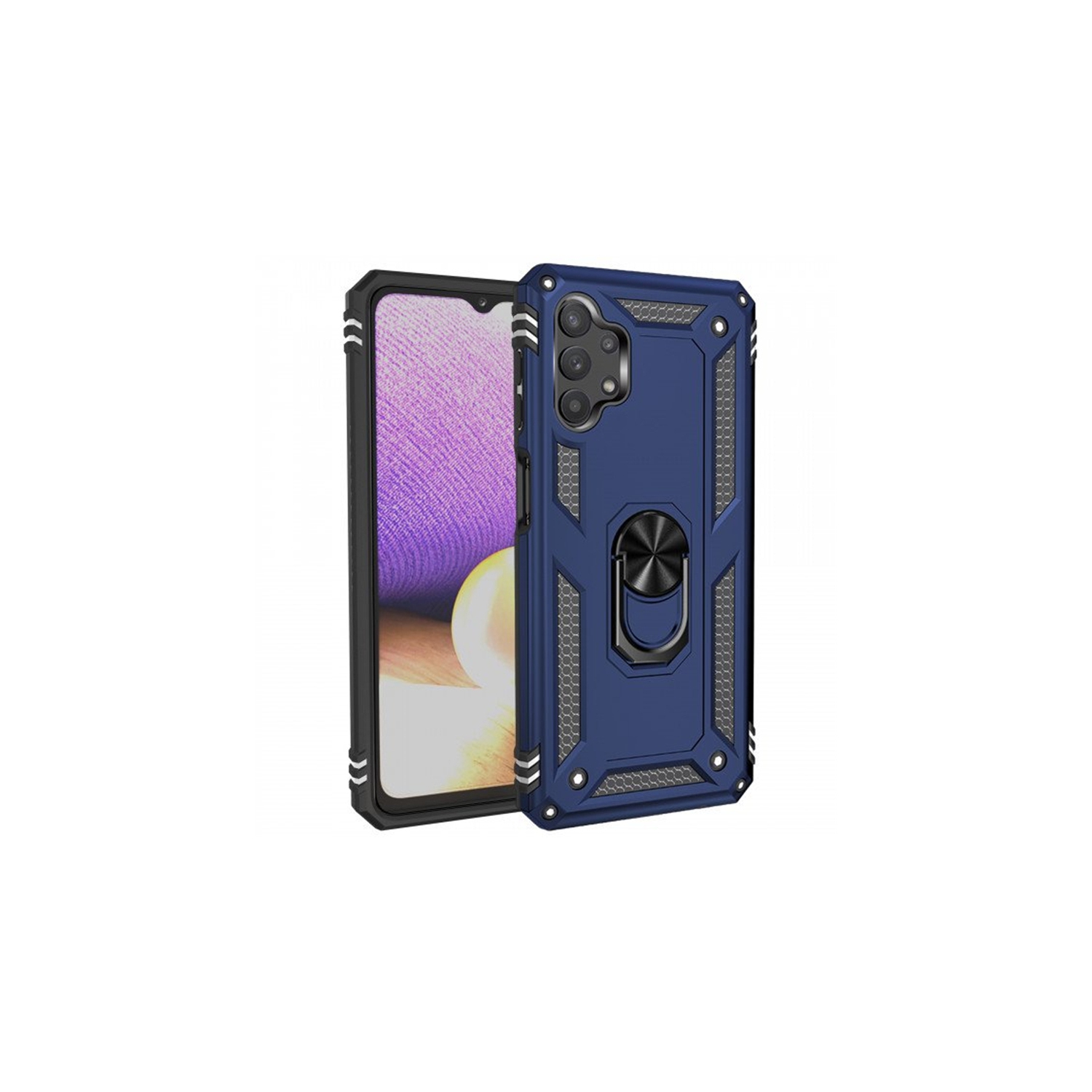 【CSmart personnalisé de protection magnétique hybride contre les chutes avec support à anneau pour Galaxy A32 5G de Samsung, bleu marine
