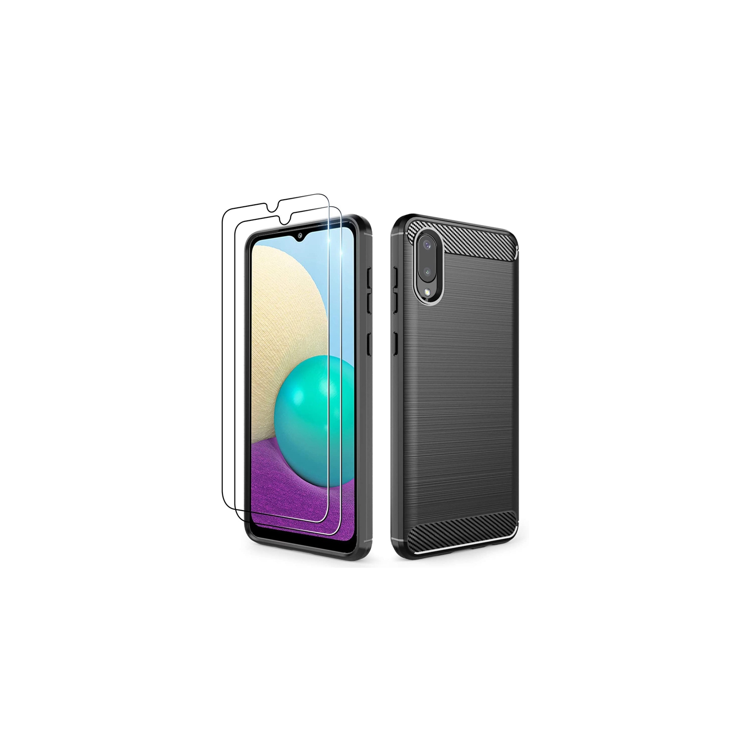 【Lot de 2】 Protecteur d'écran en verre trempé CSmart pour Samsung Galaxy A02 5G, compatible avec les étui et sans bulles