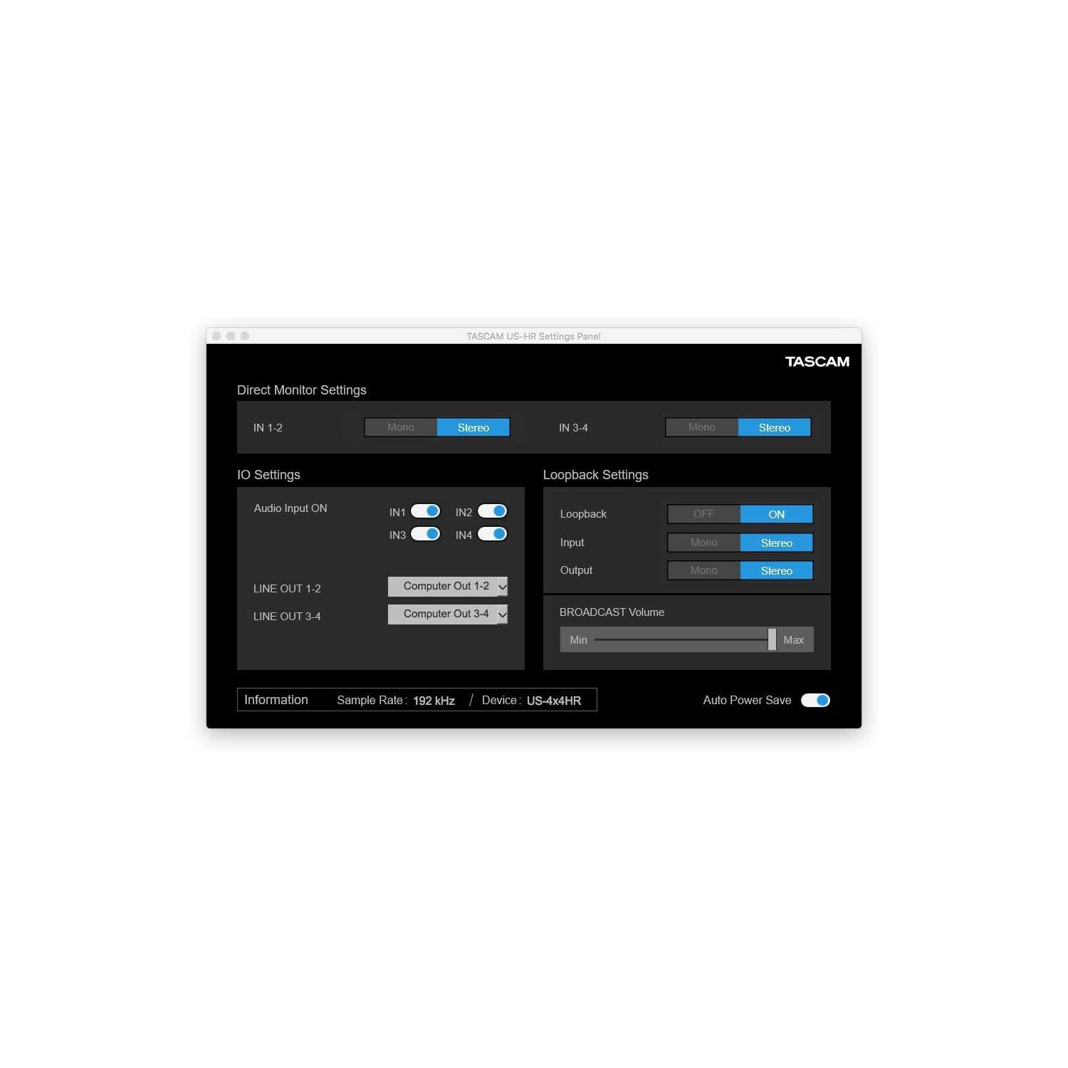Interface midi TASCAM US-4x4HR