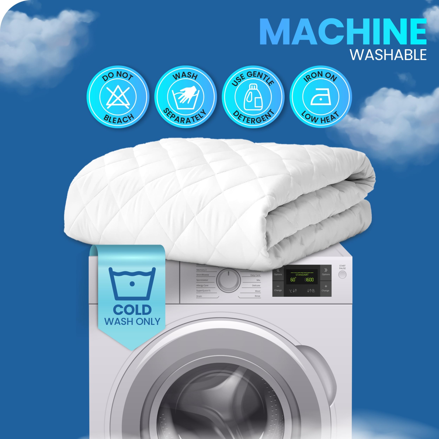 Canadian Linen Fitted Mattress Pad 78"x80"x12" Fill Quilted Mattress Cover Noiseless Soft Quilted Deep Pocket Washable Non Slip Protector Topper, King