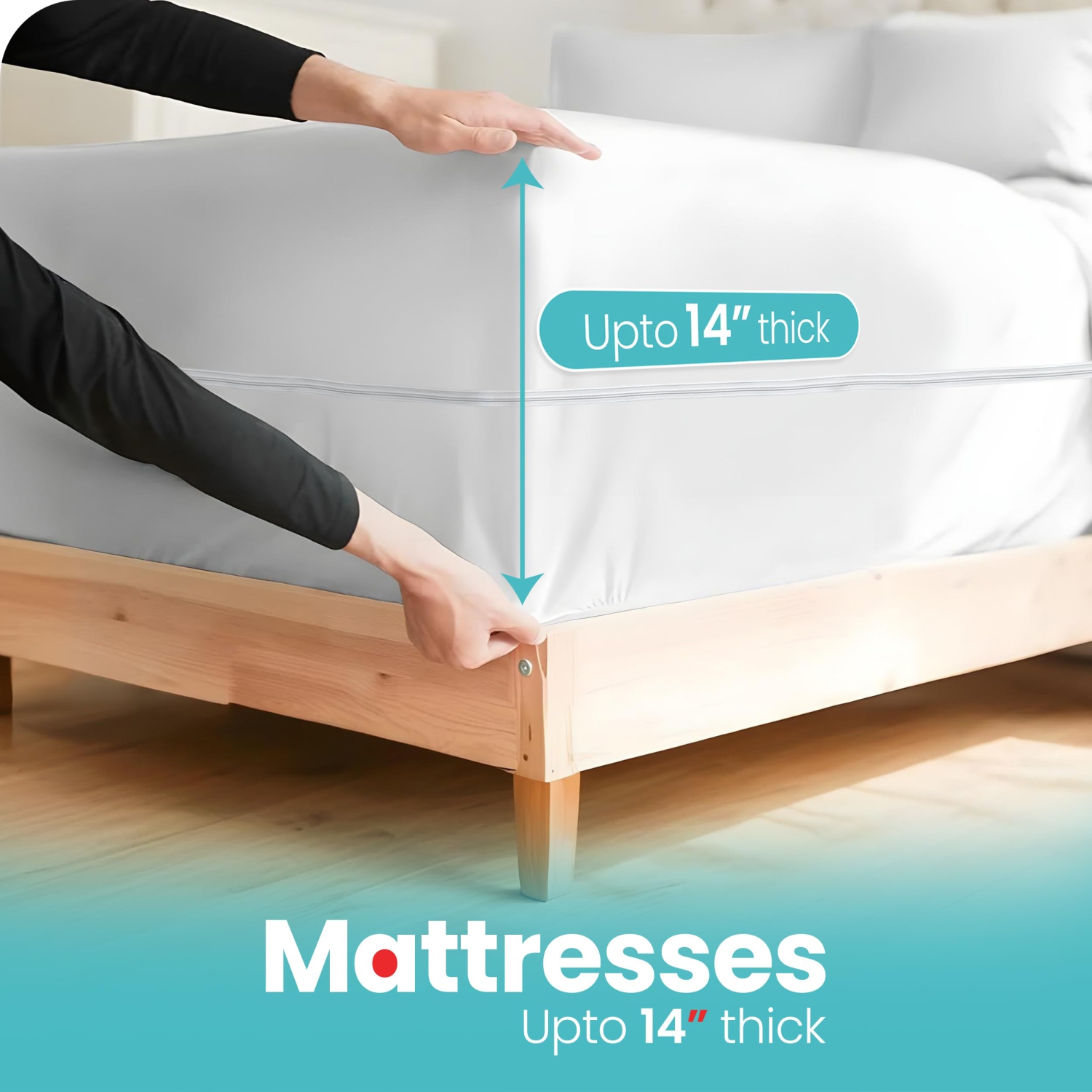 Canadian Linen Knitted Mattress Protector Twin XL 39"x80"x14" Fitted Waterproof Vinyl Free Stretchable Noiseless 17"Deep Pocket Mattress Bedding Cover