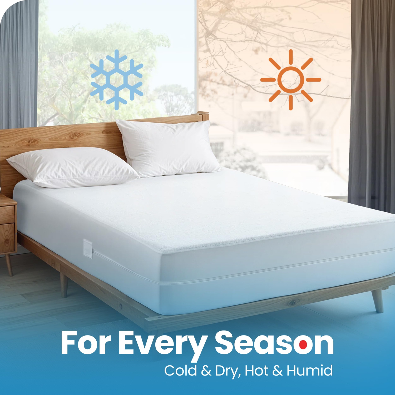 Canadian Linen Terry Cotton Mattress Protector Twin 39"x80"x9" Fitted 100% Waterproof Zippered Encasement 17"Deep Pocket Mattress Fitted Bedding Cover