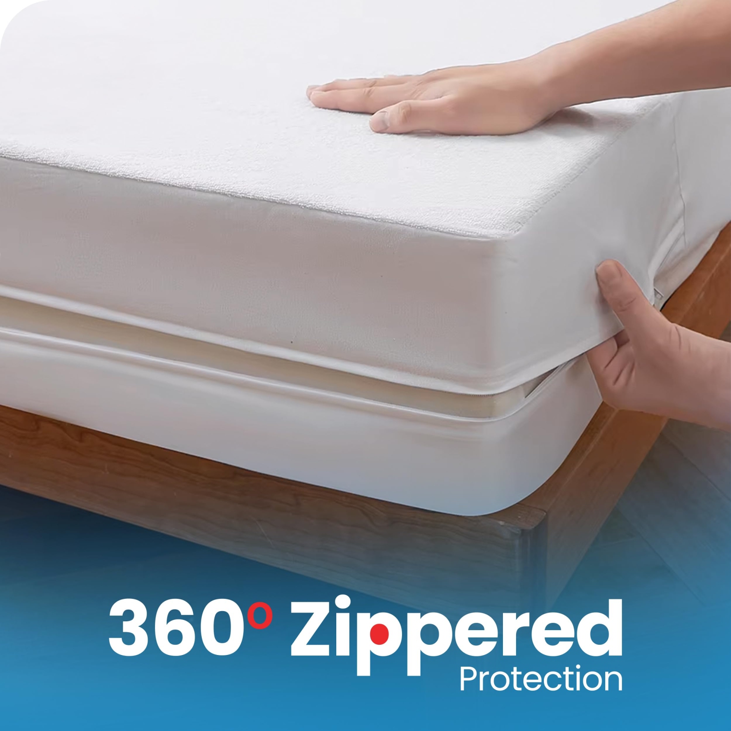 Housse de matelas en coton éponge doux en lin canadien TG TG TG 78 x 80 x 14&nbsp;po Enveloppe 100 % étanche à fermeture à glissière Housse de