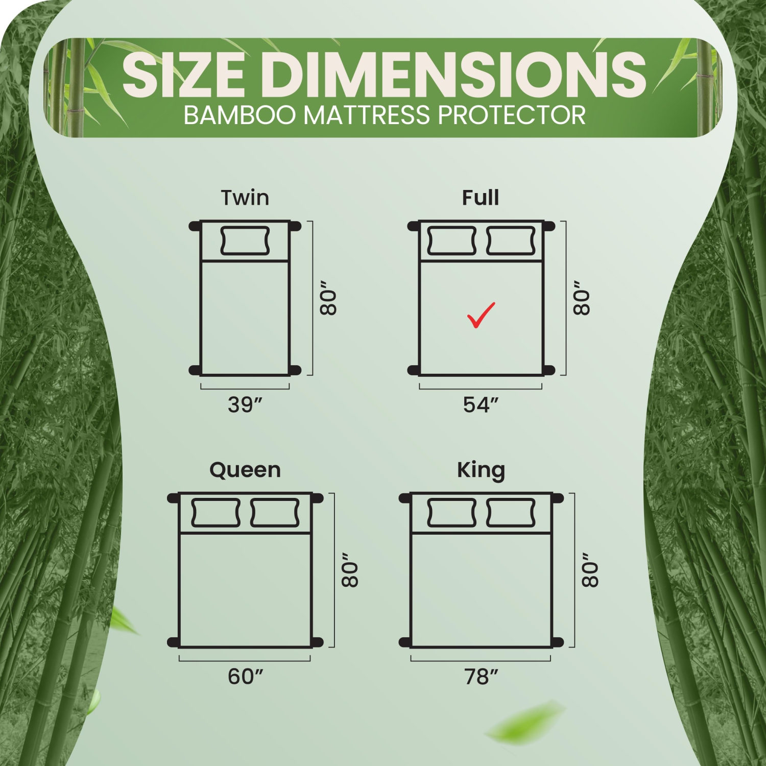 Canadian Linen Bamboo Mattress Pad 54"x80"x18" Fitted Soft Breathable Viscose Bedding Fabric Waterproof Noiseless Non Slip Deep Pocket Protector, Full