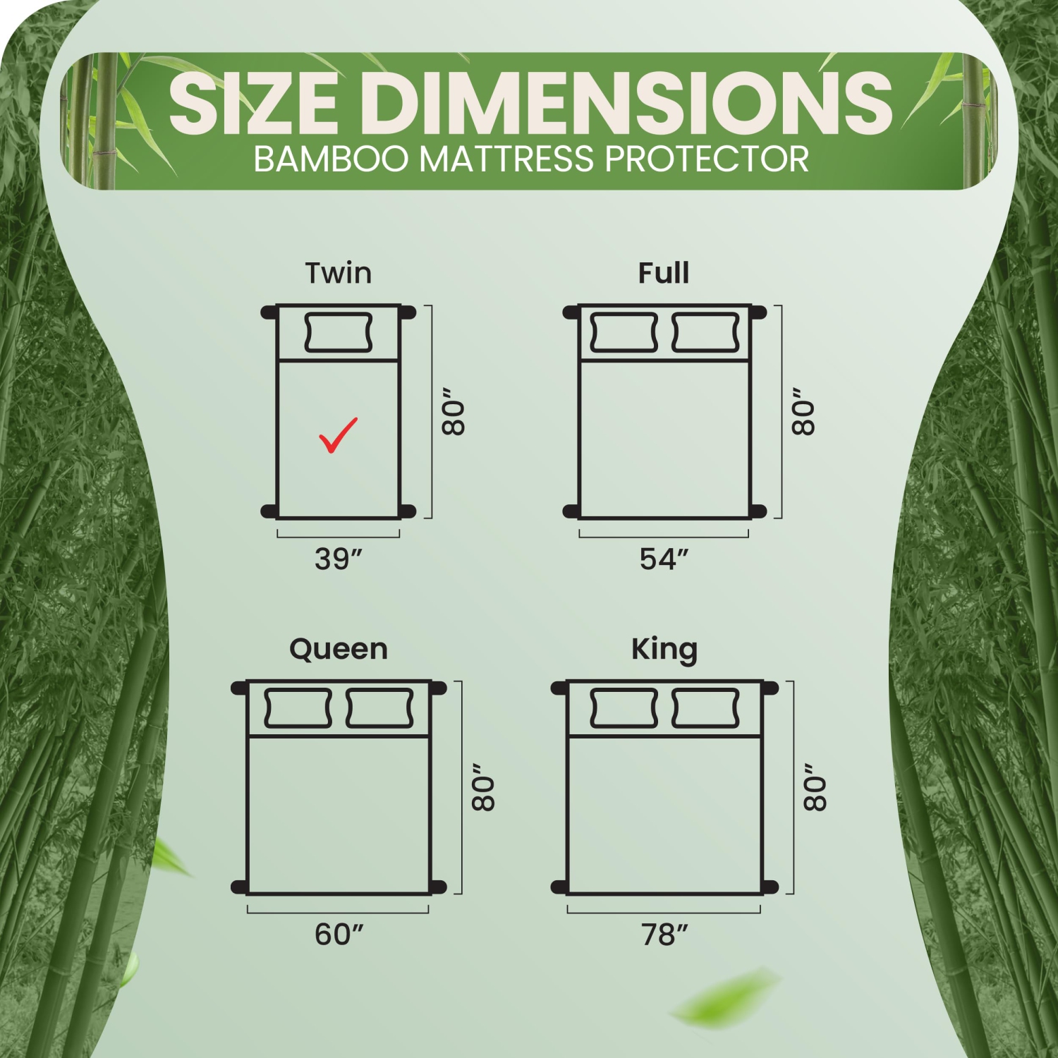 Canadian Linen Bamboo Mattress Pad 39"x80"x18", Fitted Soft Absorbent Washable Breathable Waterproof Noiseless Non Slip Deep Pocket Protector, Twin