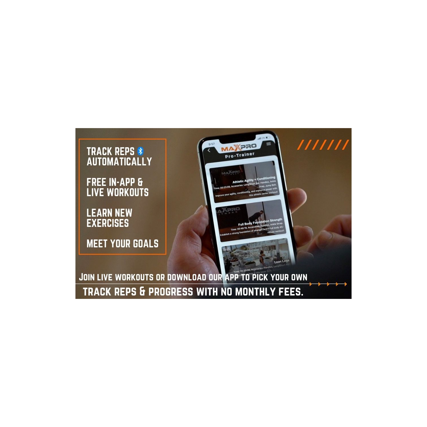 Gymnase à domicile intelligent avec câble portatif MAXPRO - appareil d'exercice polyvalent avec Bluetooth | Burn, Tone et Build Strength, HIIT, Plyo