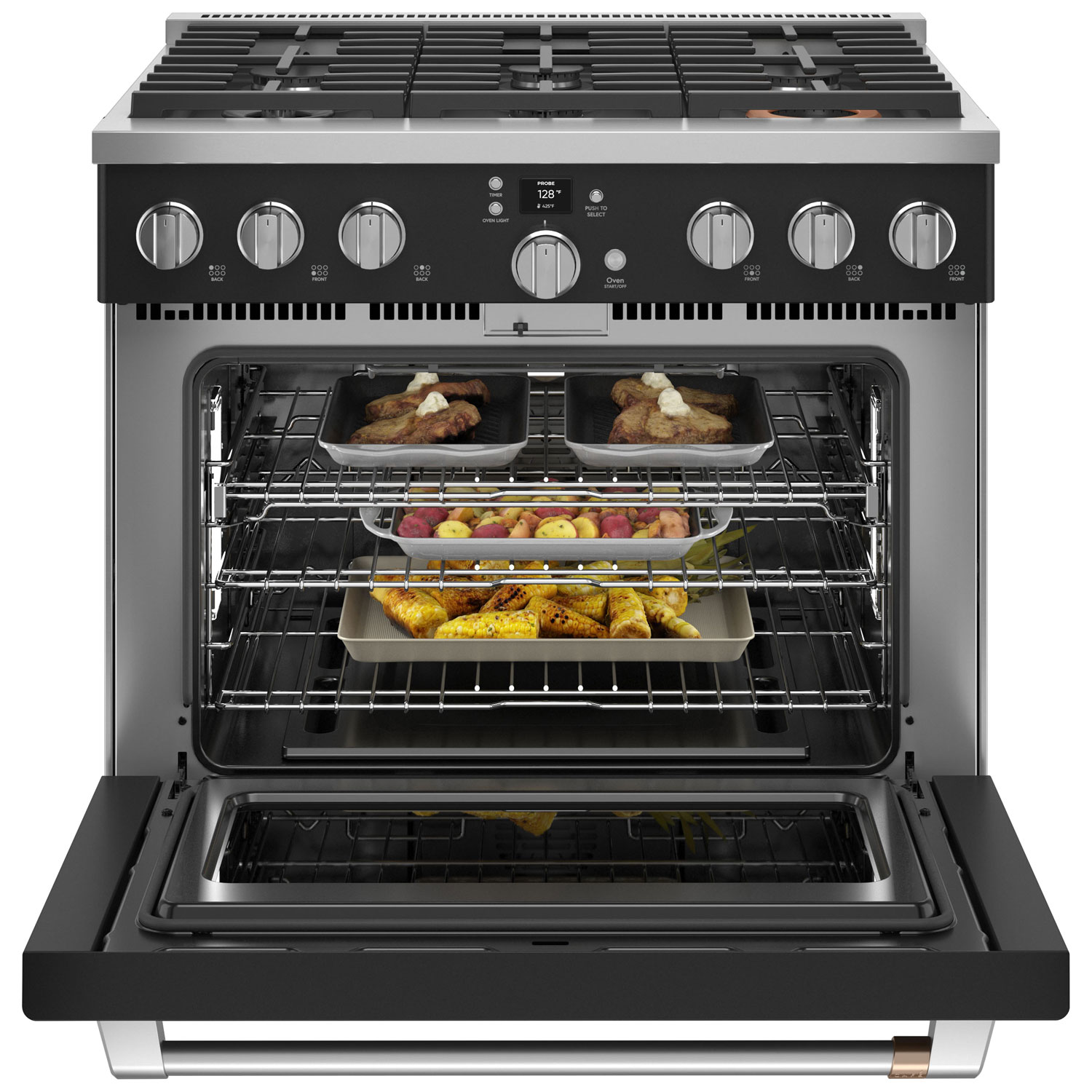 Café 36" 6.2 Cu. Ft. Fan Convection Freestanding Gas Range - Matte Black