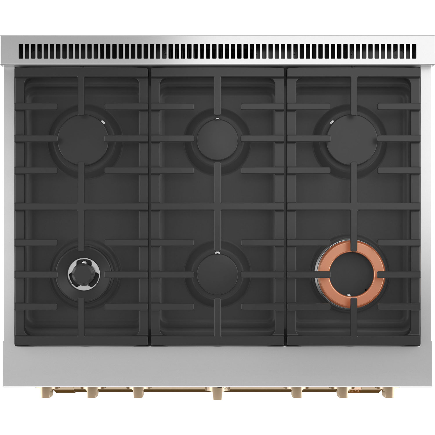 Cuisinière bicarburant autonome conv. véritable friture air 5,7 pi³ 36 po Café - Blanc